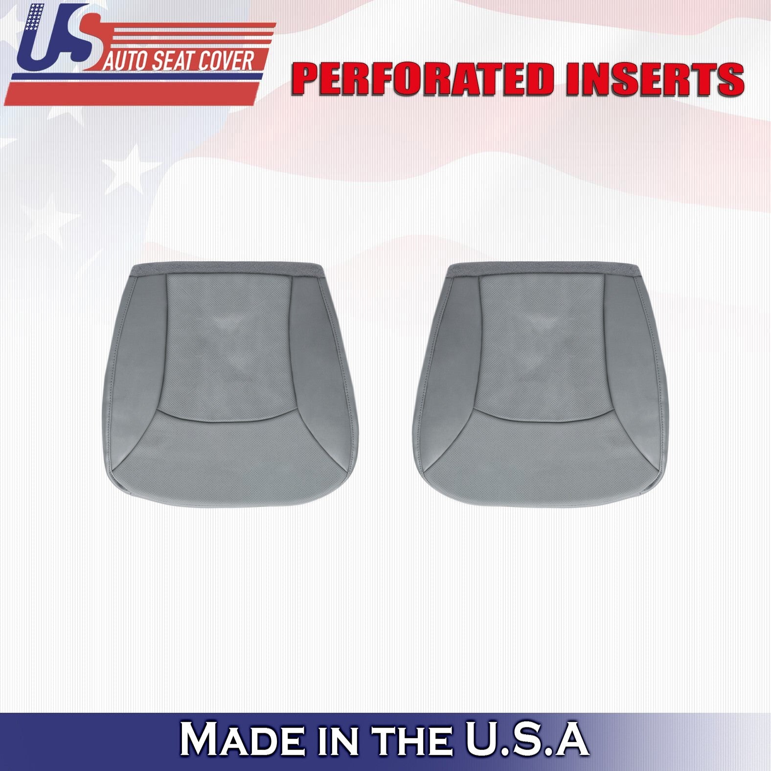 2000 2001 2002 Fit Ford E150 Driver & Passenger Top Bottom Vinyl Seat Cover Gray