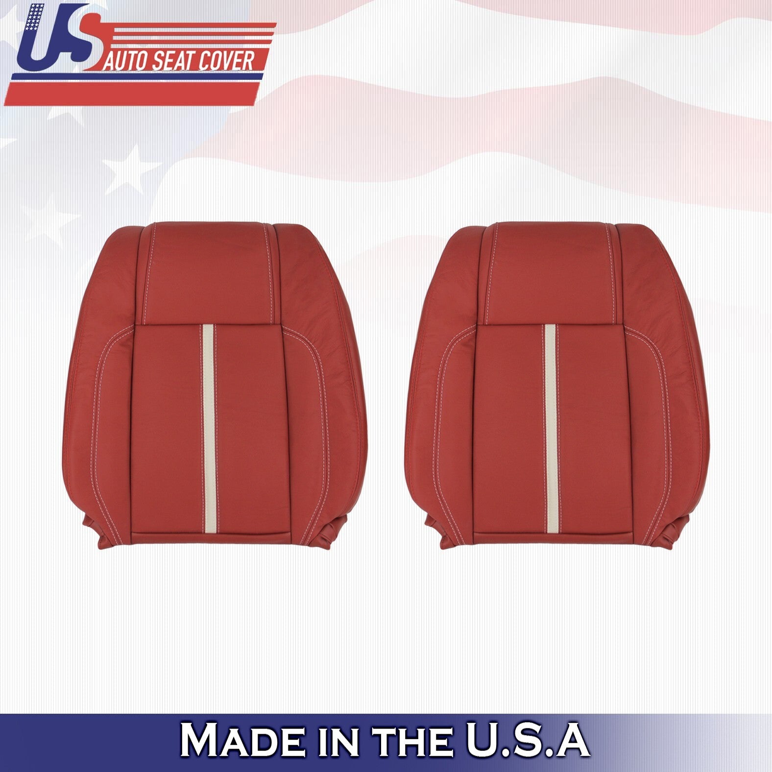 2010 2011 2012 Fits Ford Mustang Gt Driver &Passenger Top Leather Covers Red
