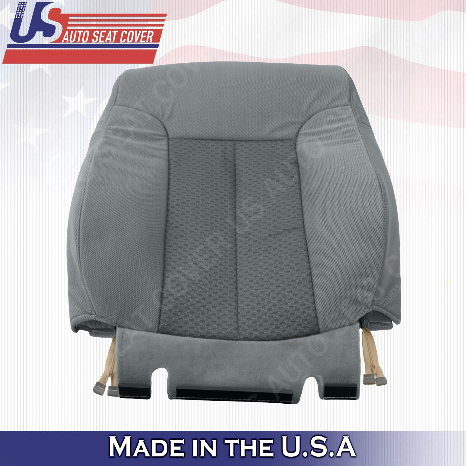 2011 To 2014 Fits Ford F150 Front Set Bottoms & Tops Cloth Seat Cover Gray