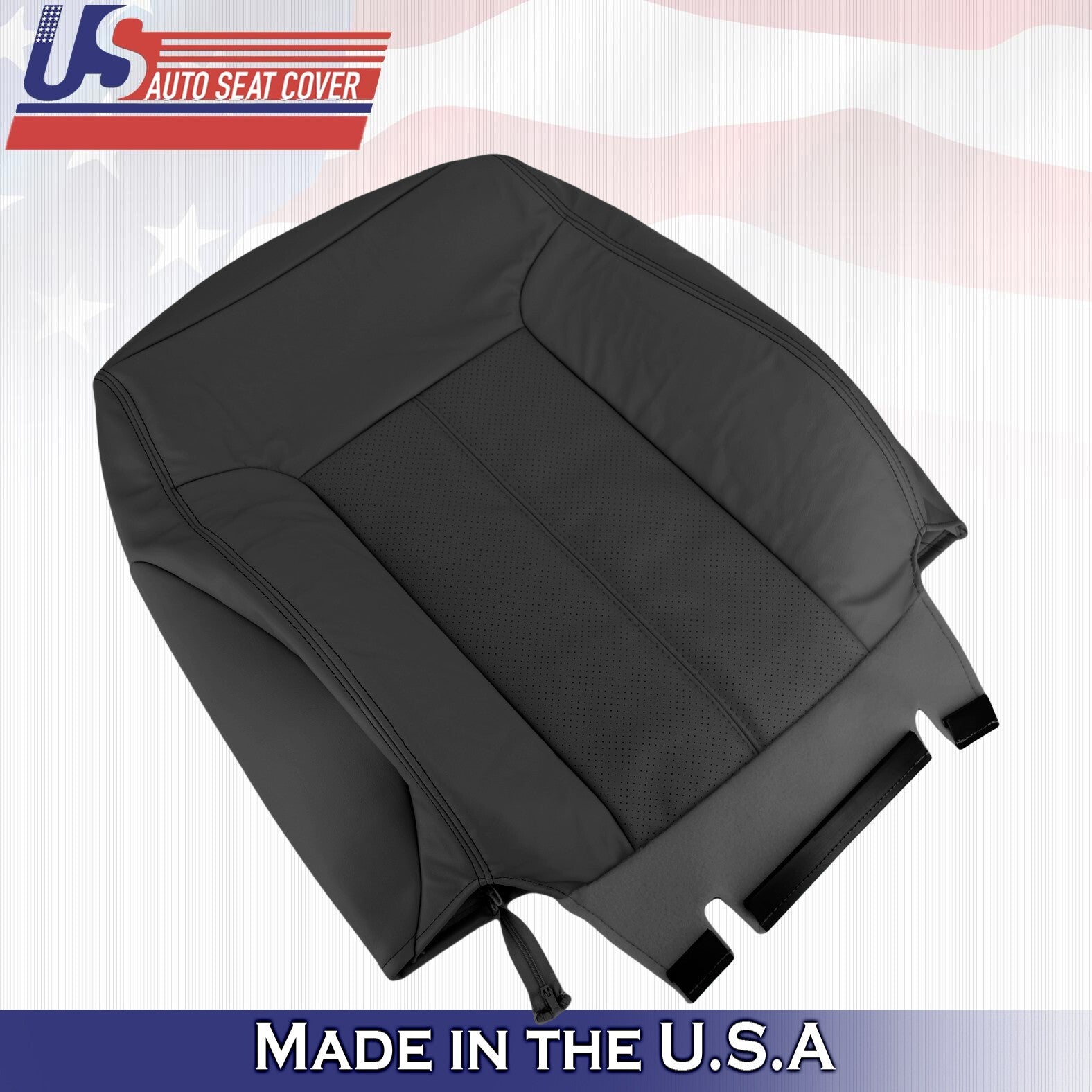 2013 2014 For Ford F250 F350 Lariat Driver Passenger Top Leather Seat Covers BLK