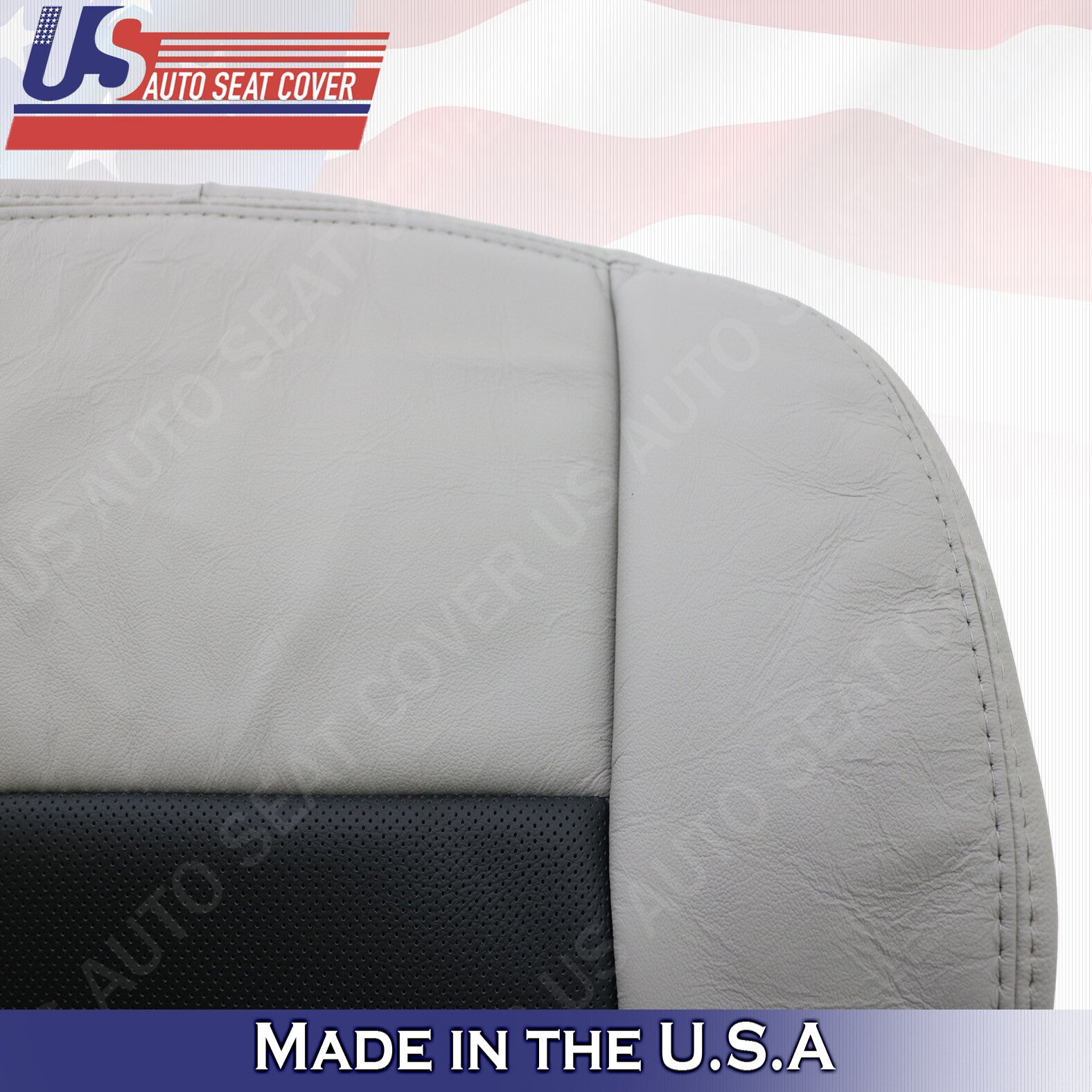 2003 to 2007 Cadillac CTS DRIVER Bottom Perforated Leather Seat Cover Black/Gray