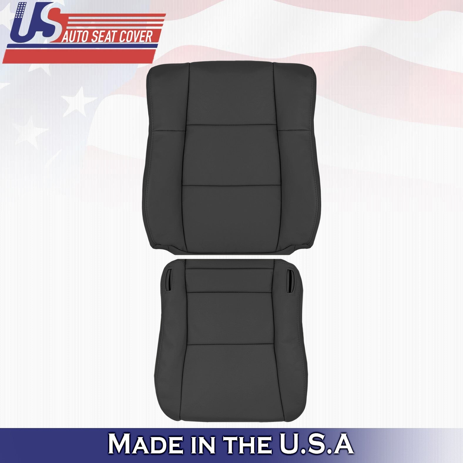 1997 1998 1999 For Lexus ES300 Driver Top & Bottom Leather Seat Covers Black