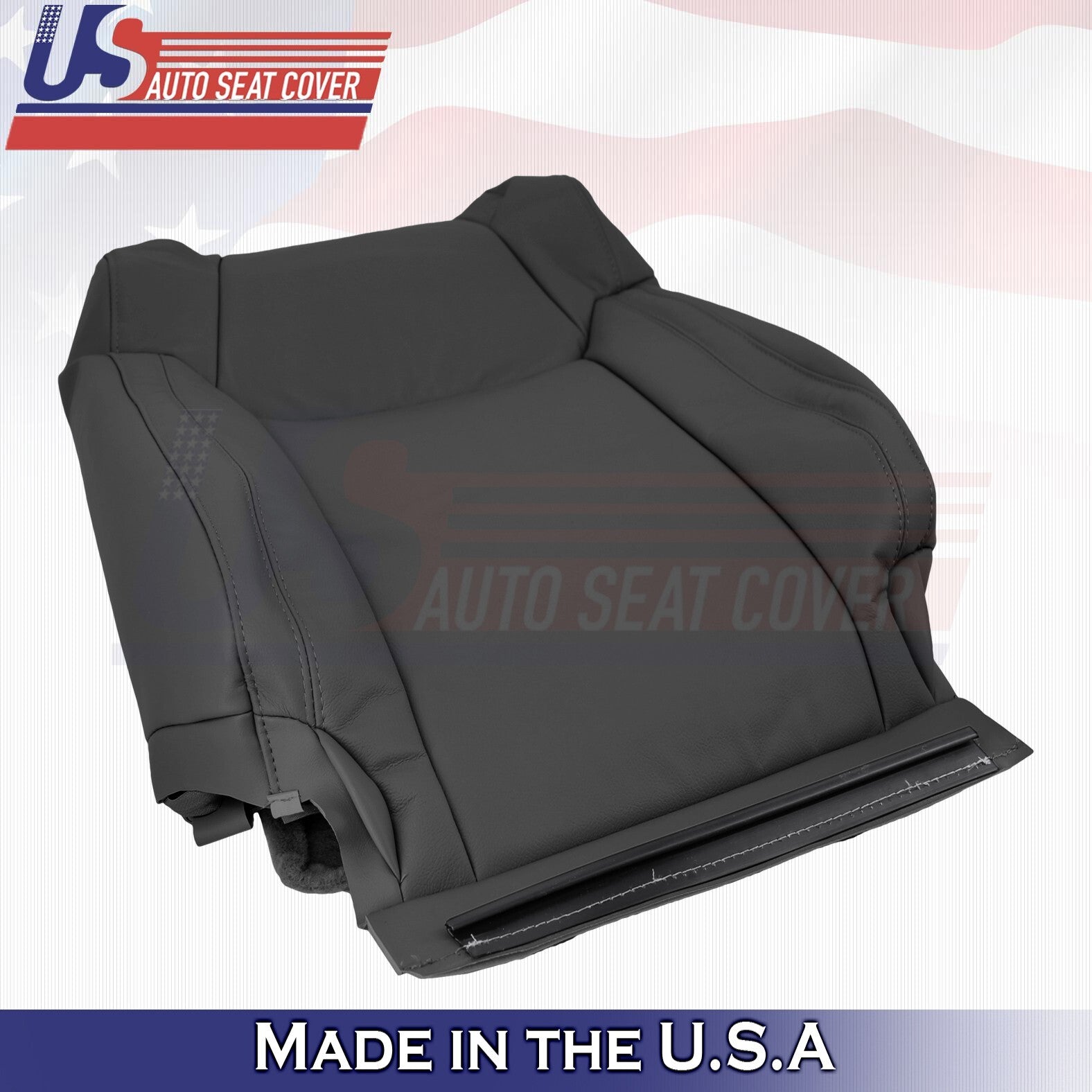 2014 to 2018 For Toyota Tundra Passenger Top & Bottom Leather Seat Covers BLACK
