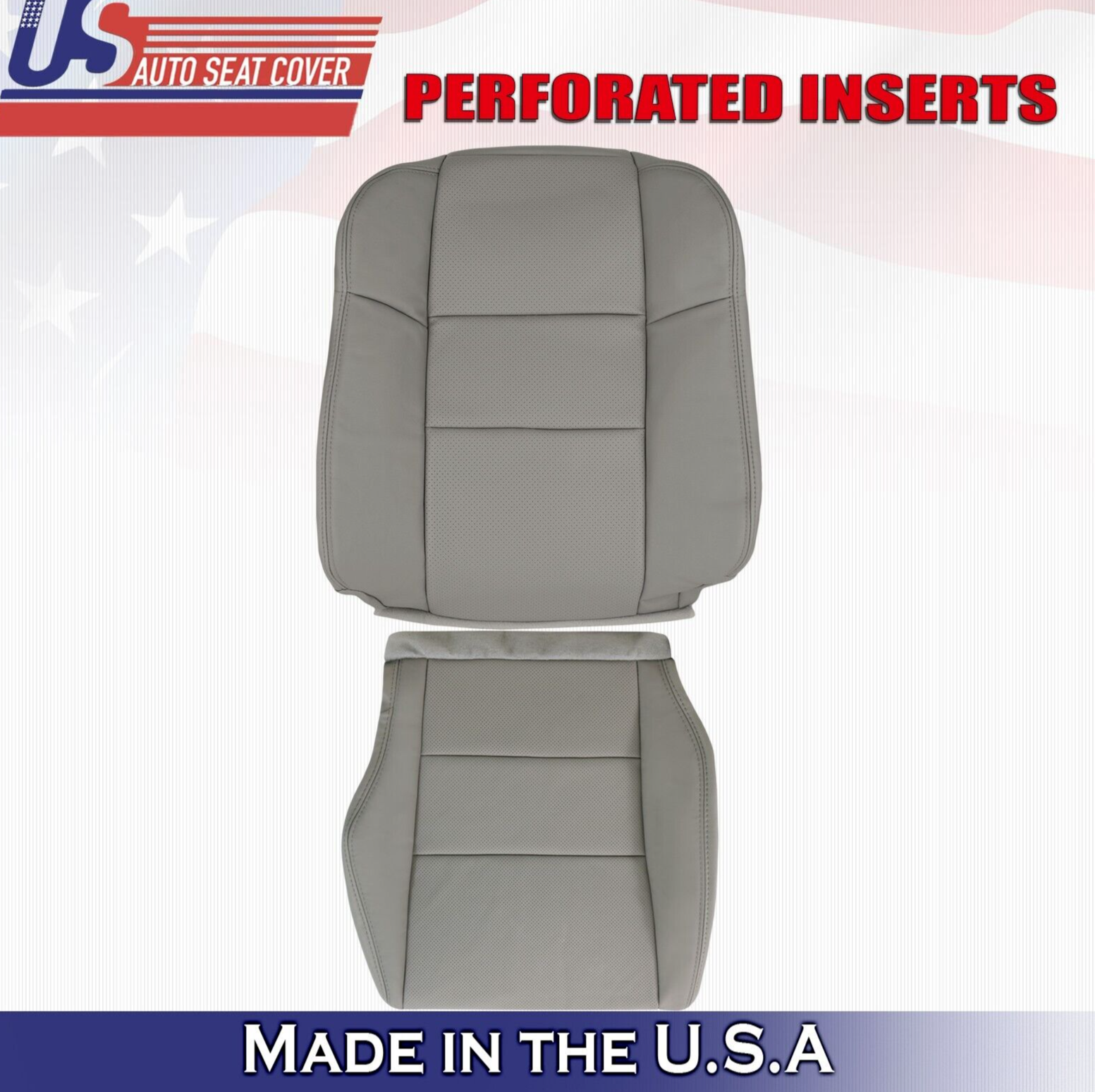 2011 2012 For Acura RDX Driver Top & Bottom Synthetic Perf Leather Covers Gray