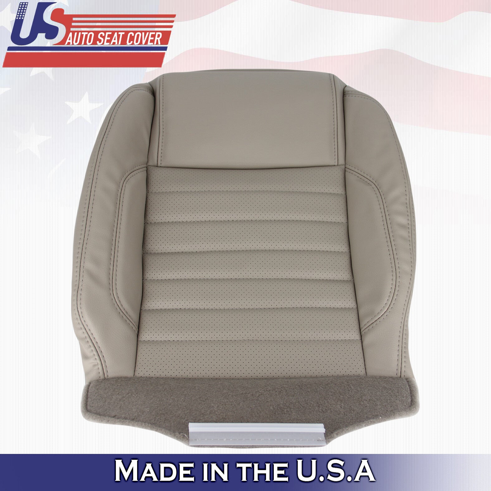 2010 to 2014 Fits Ford Mustang GT Driver Bottom Synthetic Leather Cover Lt Stone