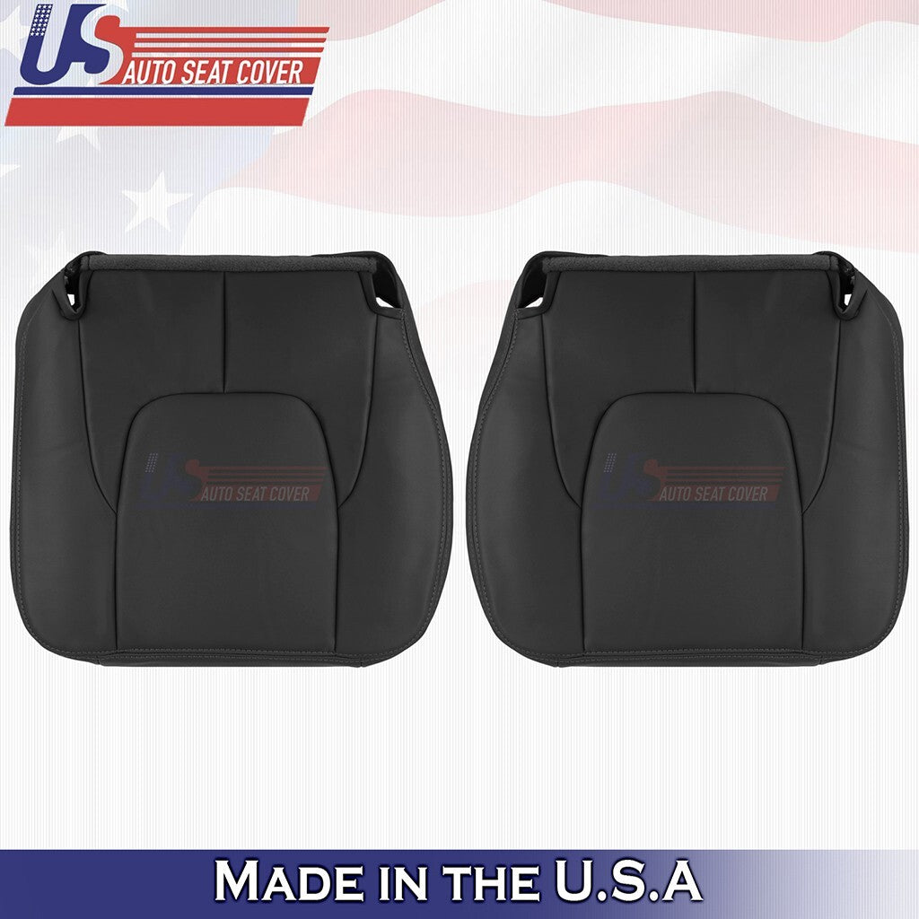 2002 2003 For Dodge Ram Laramie Driver & Passenger Front Set Leather Cover Black