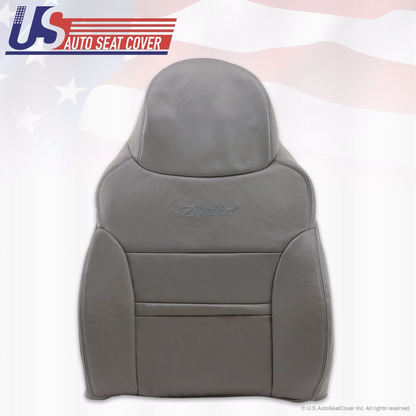2001 Ford Excursion Limited Passenger Bottom-Top-Armrest Leather Seat Cover Gray