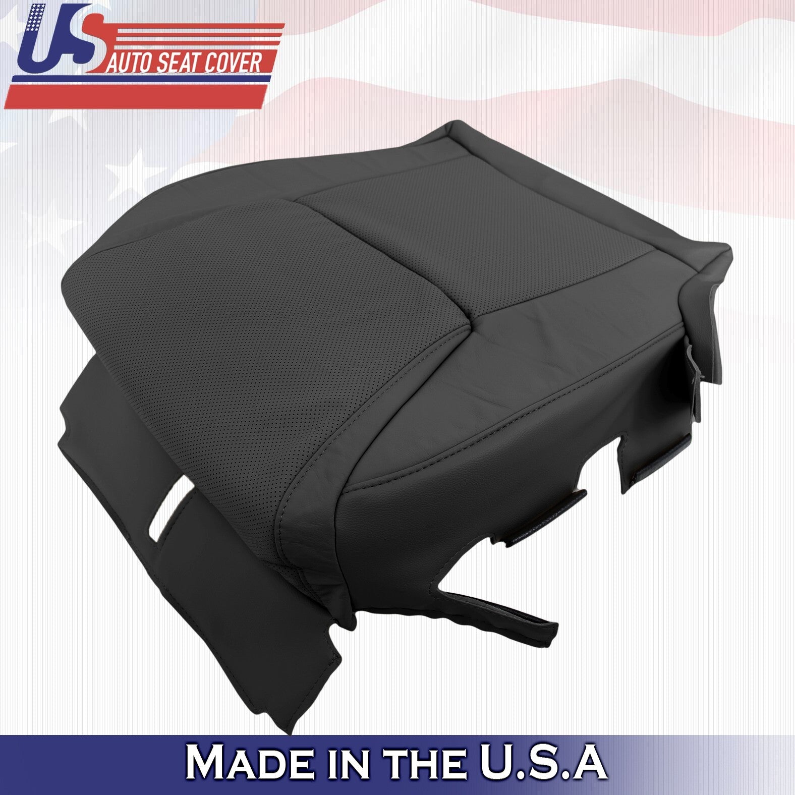 2012 to 2015 For Lexus LX570 Front Set Tops&Bottoms Leather w/ Perf Covers Black