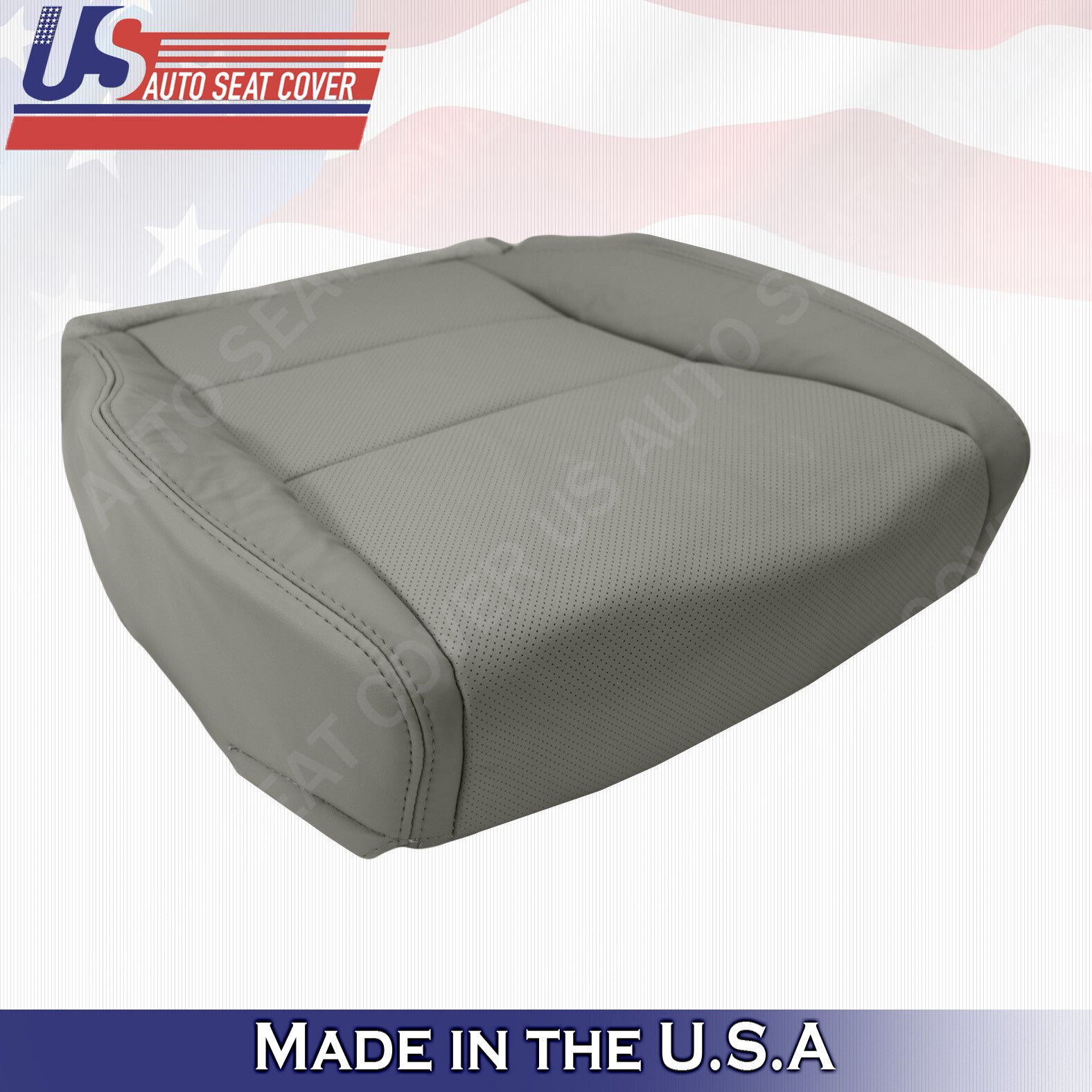 FOR 2007- 2012 Acura RDX DRIVER Bottom PERFORATED LEATHER Seat Cover in GRAY