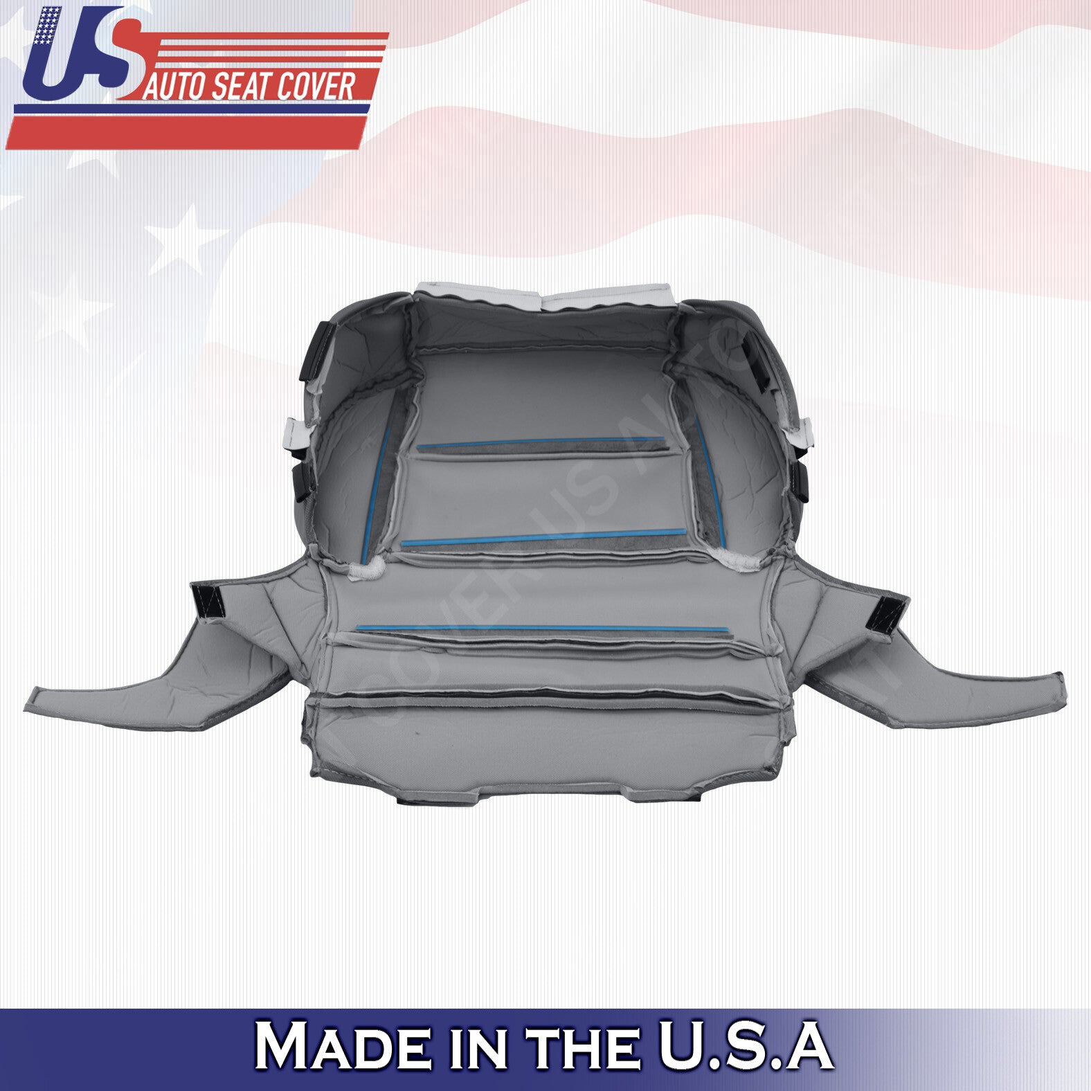 Driver & Passenger Bottom Cloth Seat Cover Gray 2014 to 2019 For Chevy Silverado