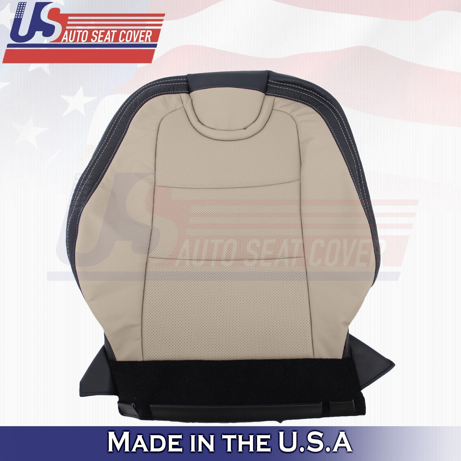 2010-2015 For Chevy Camaro Driver & Passenger Top Leather Cover 2-tone Tan/Black