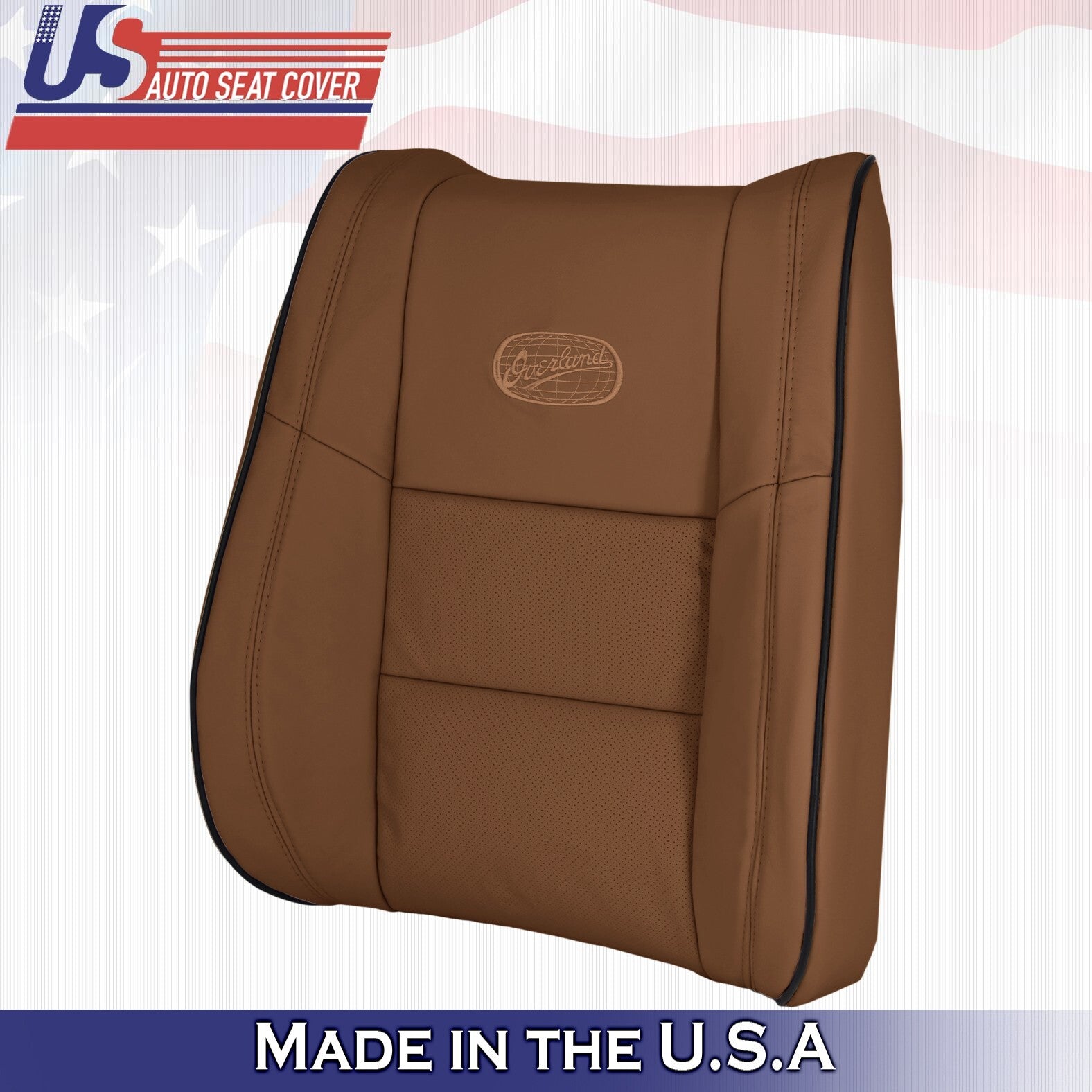 2018 For Jeep Grand Cherokee OVERLAND Driver Top & Bottom Leather Covers Brown
