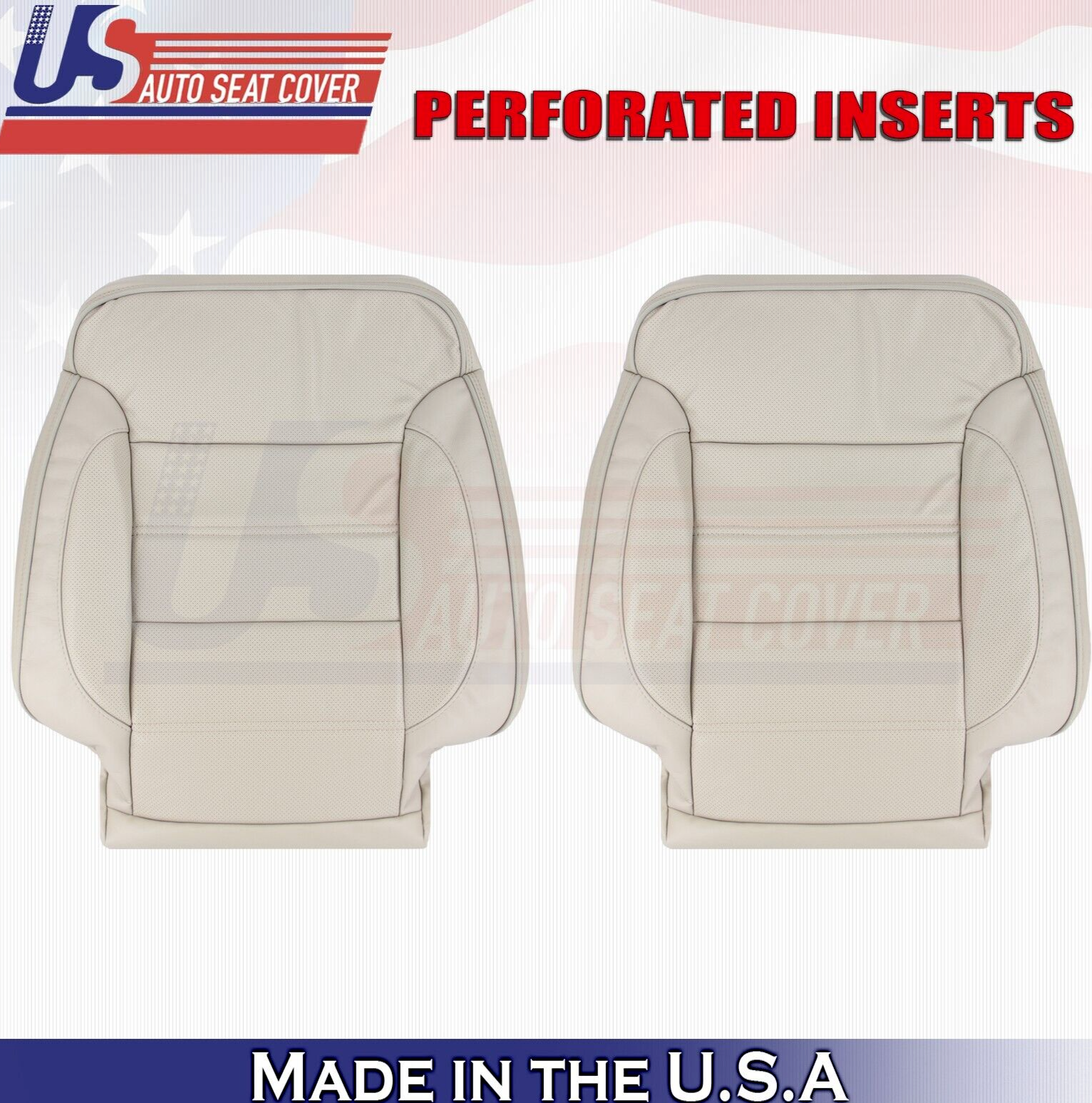 2014 For GMC Yukon Denali Driver & Passenger Top Leather Seat Covers Tan