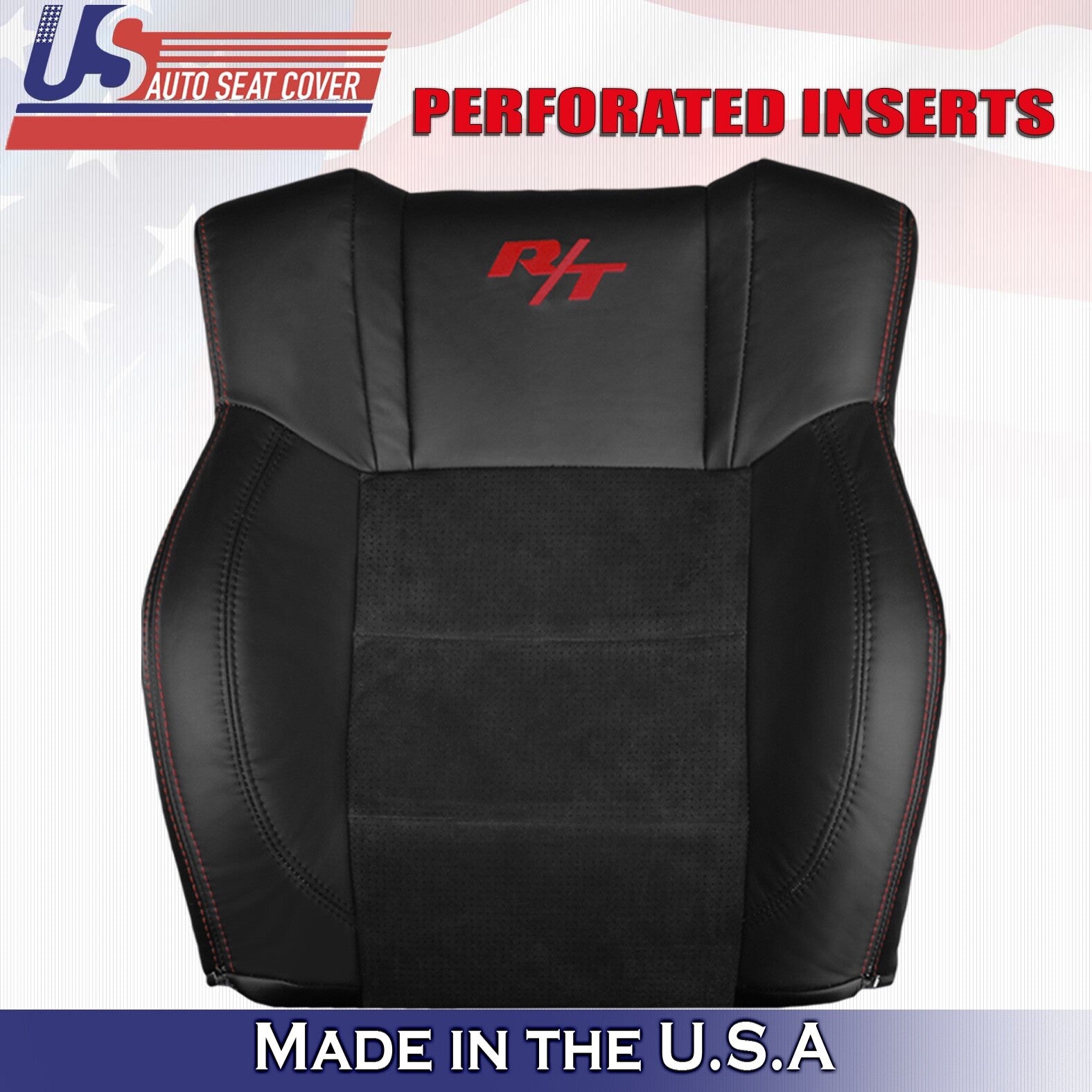 2006 to 2010 For Dodge Charger RT Driver & Passenger Top Perf Leather Covers BLK
