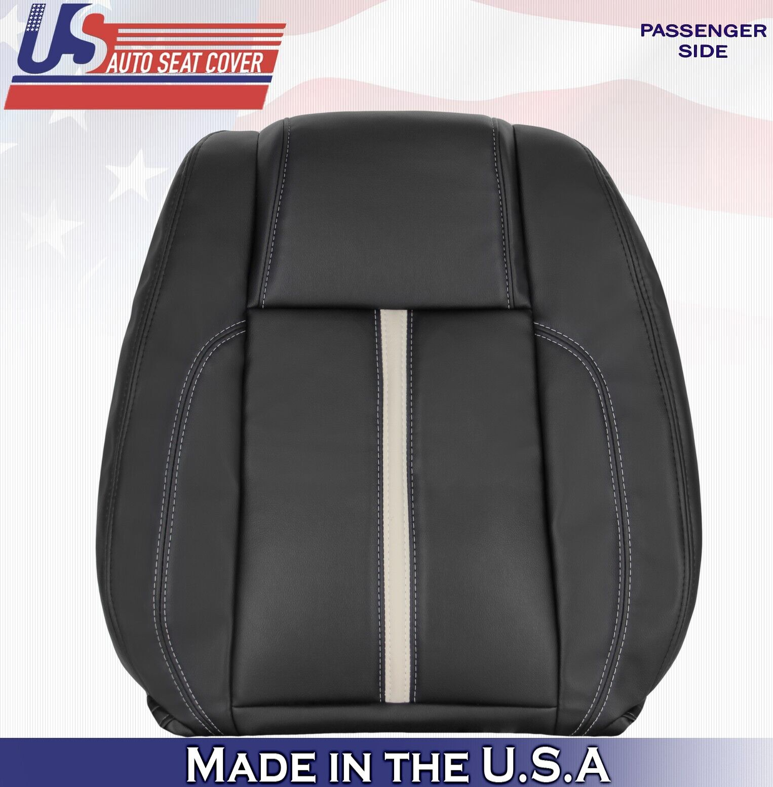 2010 to 2014 Fits Ford Mustang Gt Passenger Top Leather Seat Cover Black