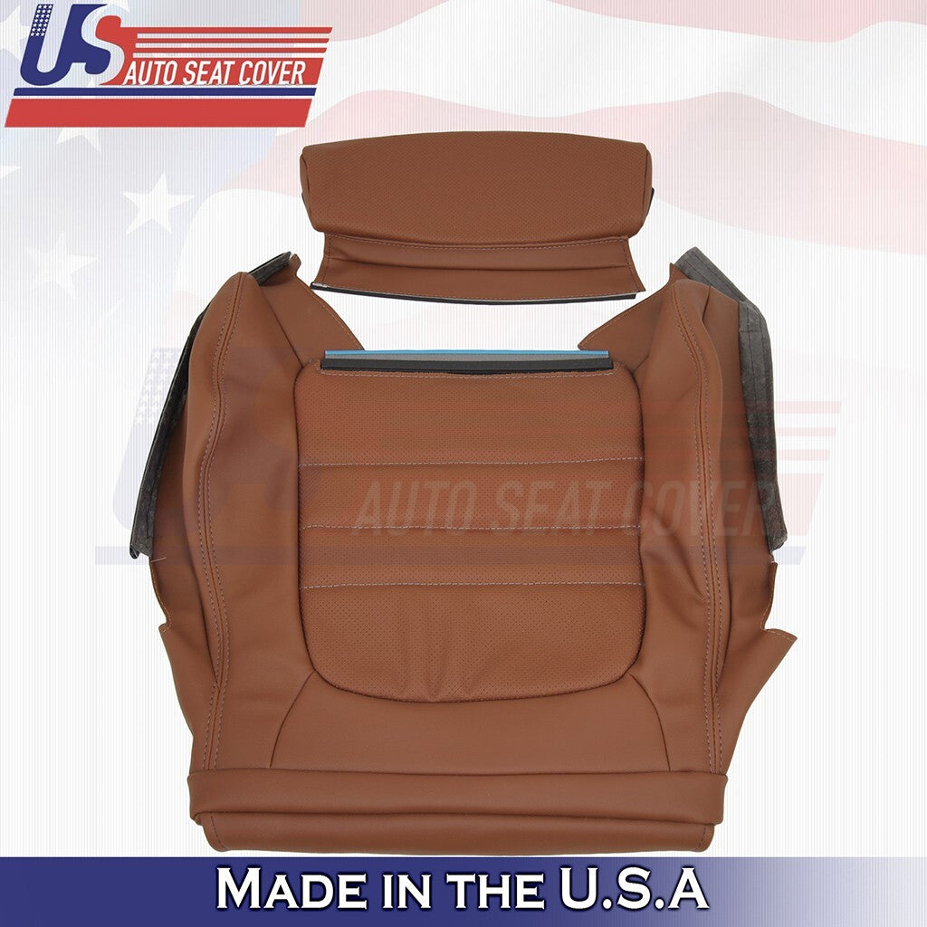 2015 to 2023 For Mercedes Benz C300 Driver Bottom Vinyl Seat Cover Saddle Brown