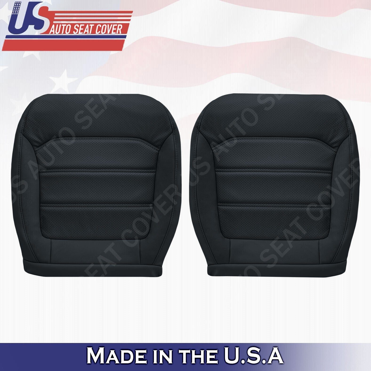 2012 to 2020 Fits Volkswagen Passat Front Set Bottoms &Tops Leather Cover Black