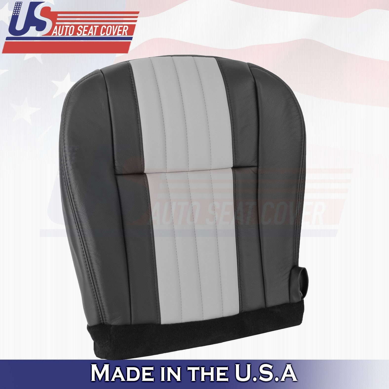 2003 For Ford F150 Harley Davidson Driver Bottom Leather Seat Cover BLK/Gray
