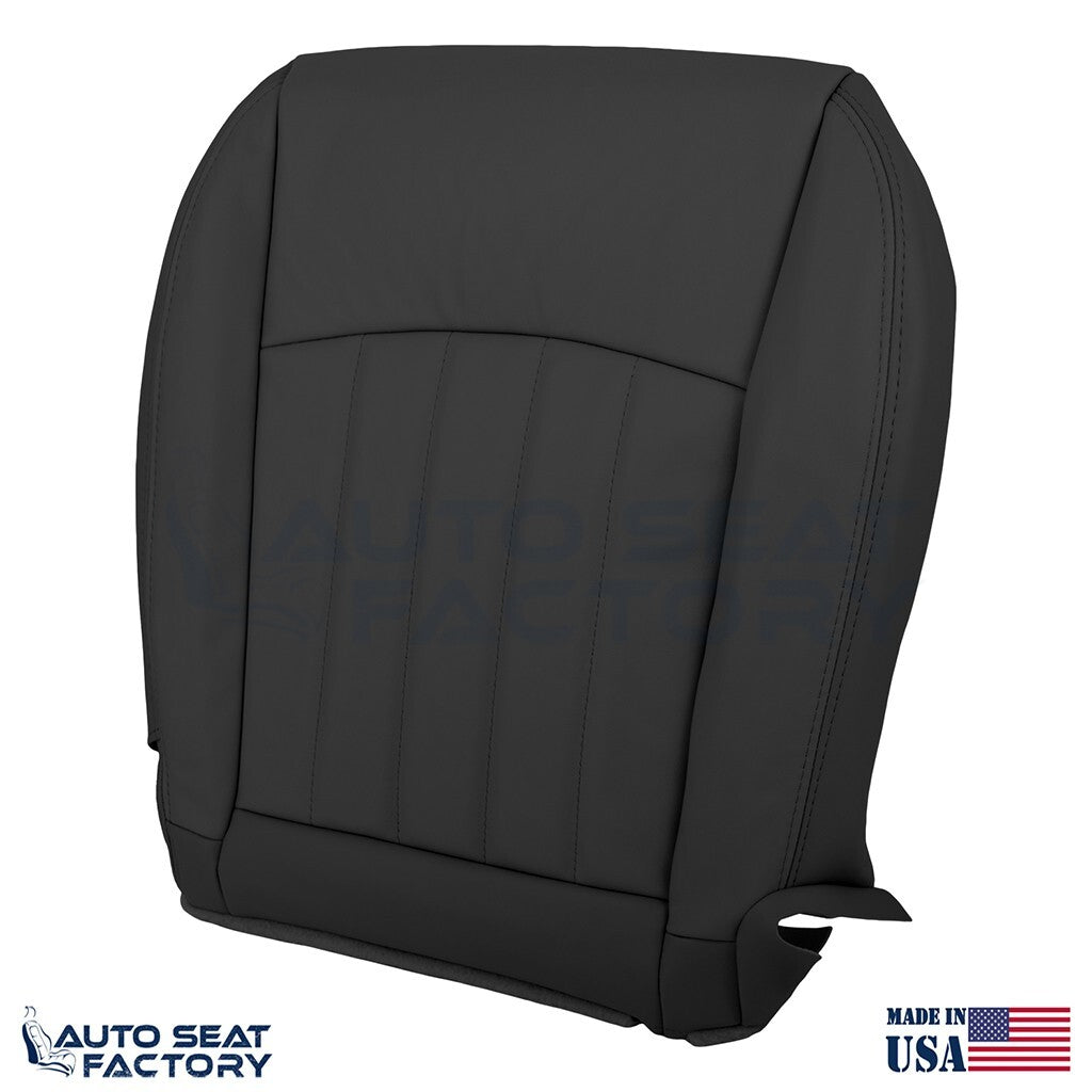 2014 - 2017 Fits Infiniti QX50 PASSENGER Top & Bottom Black Vinyl Seat Covers