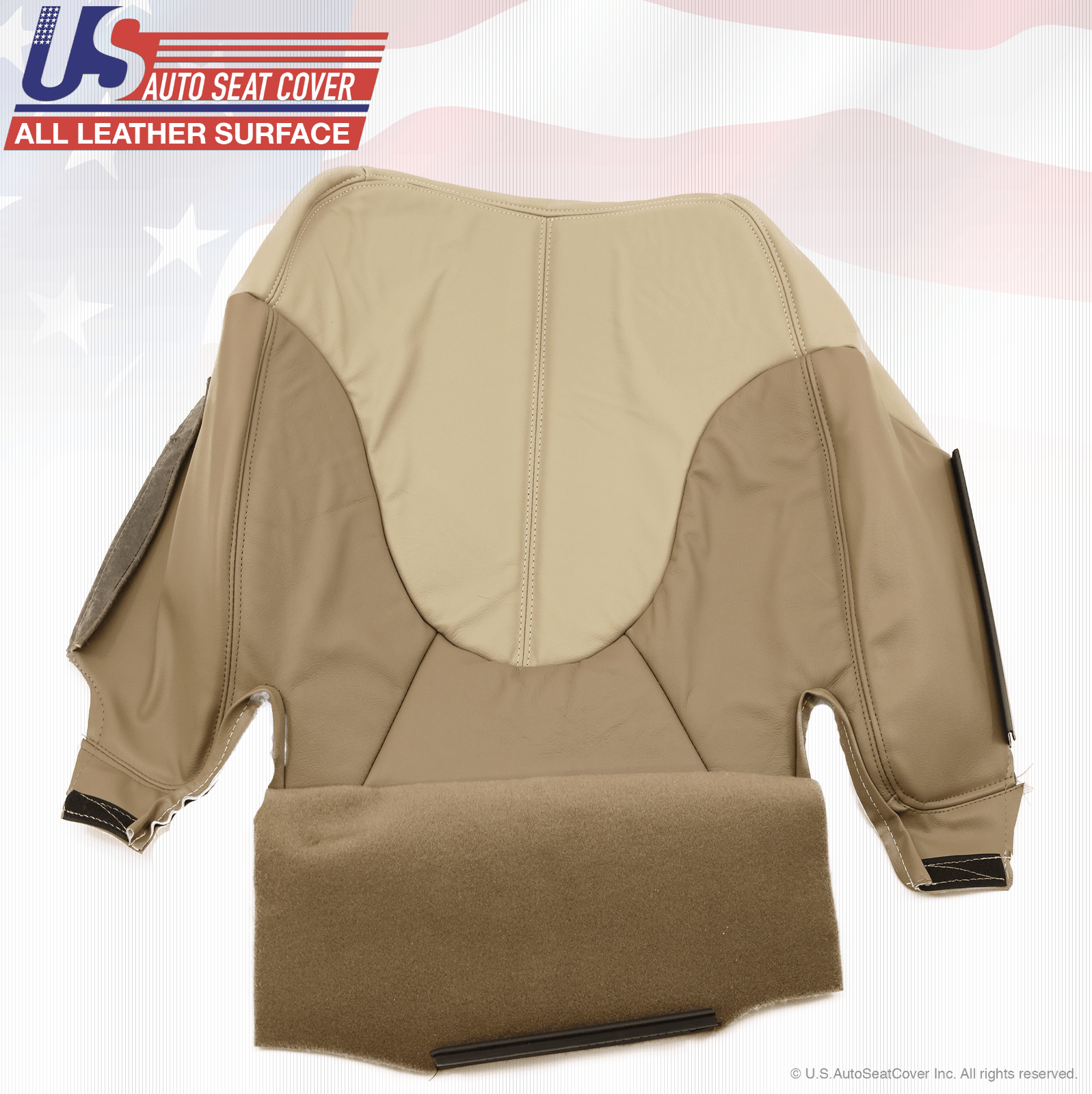 1999 GMC Yukon Denali Driver & Passenger Bottom Seat Cover Leather 2-Tone Tan