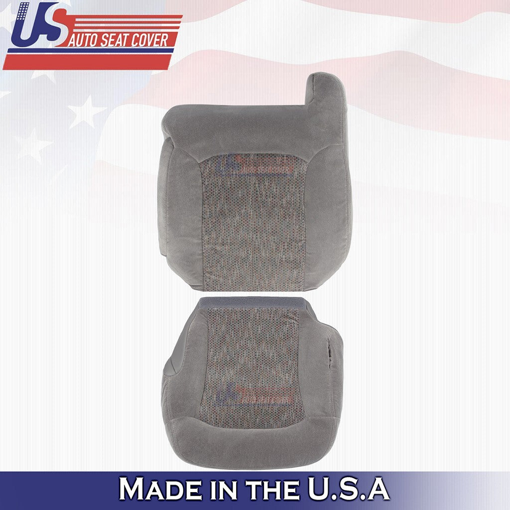 2000 to 2002 For Chevy Tahoe Suburban Driver Top & Bottom Cloth Seat Cover Gray