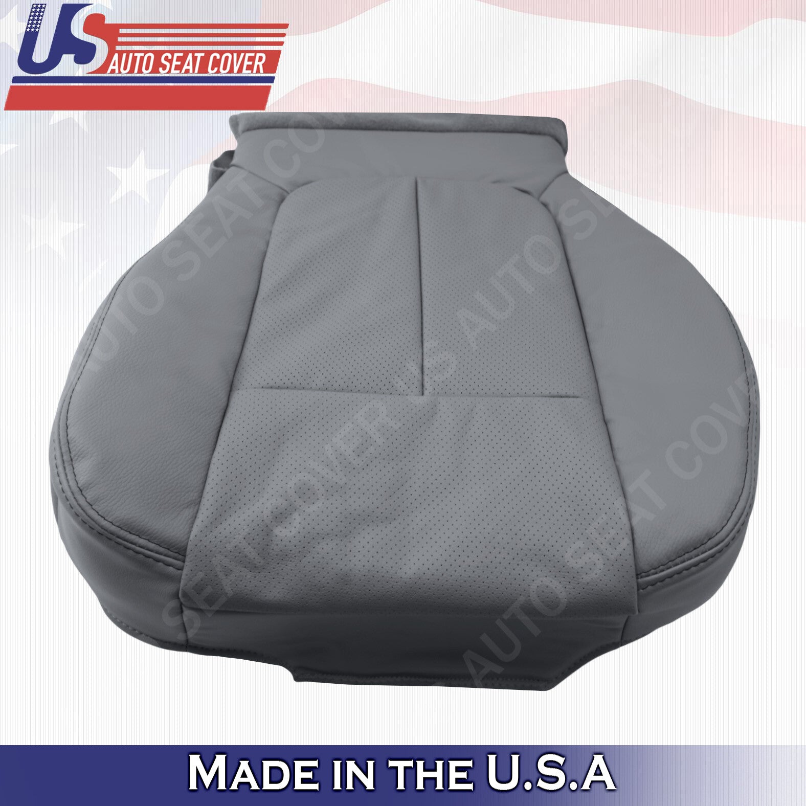 2011 to 2014 Fits Ford F150 Lariat Driver Bottom Perforated Leather Cover Gray