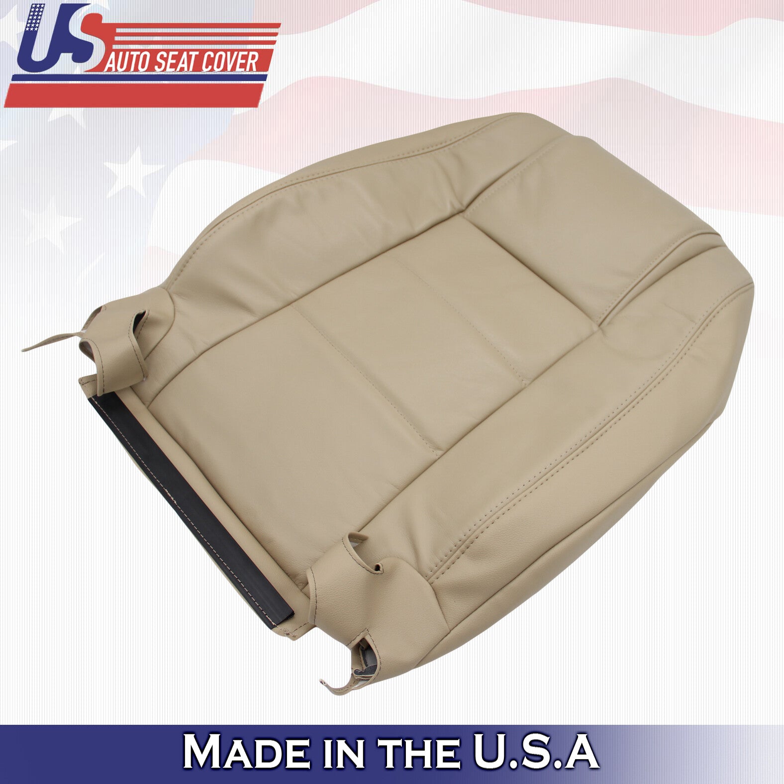 2005 to 2009 For Ford Mustang V6 Driver Side Top Leather Seat Cover in Tan
