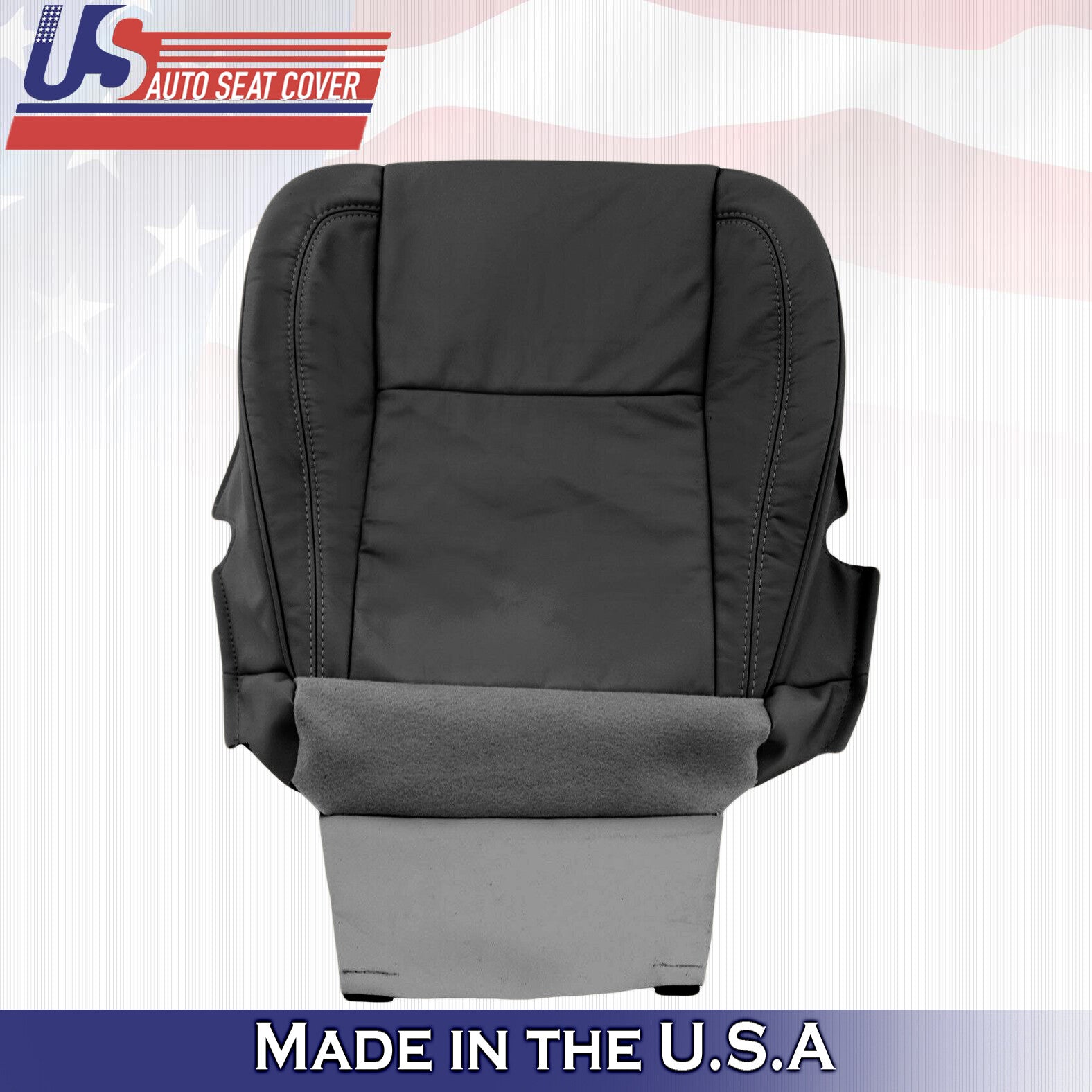 2002 2003 For Lexus GS430 Driver Side Bottom Synthetic Leather Seat Cover Black