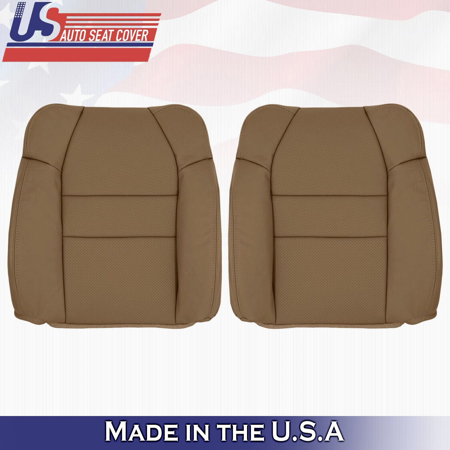 2001 For Acura MDX Driver & Passenger 2x Top Synthetic Leather Seat Covers Tan