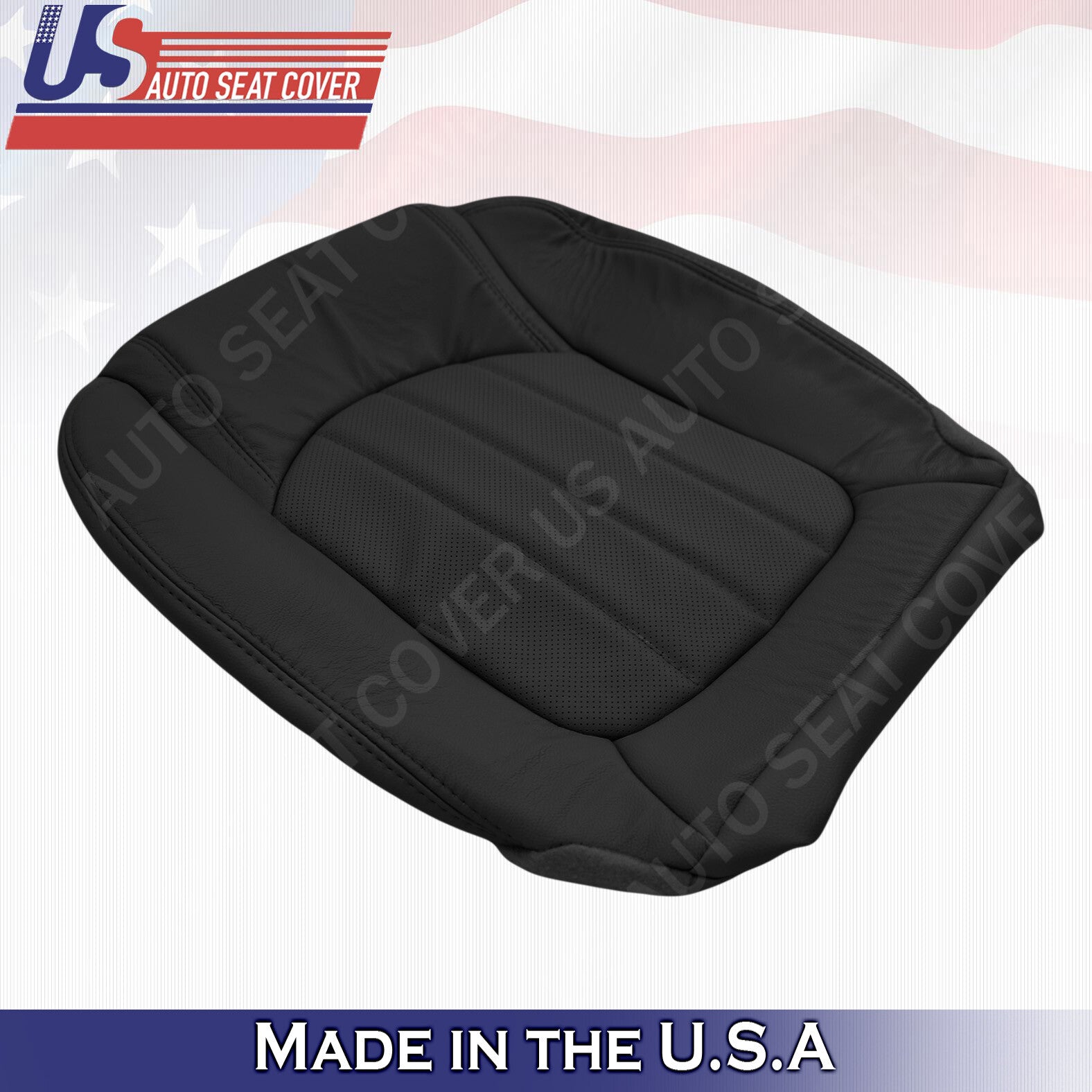 2011 2012 Buick Enclave  Passenger Bottom Perforated Leather Seat Cover BLACK
