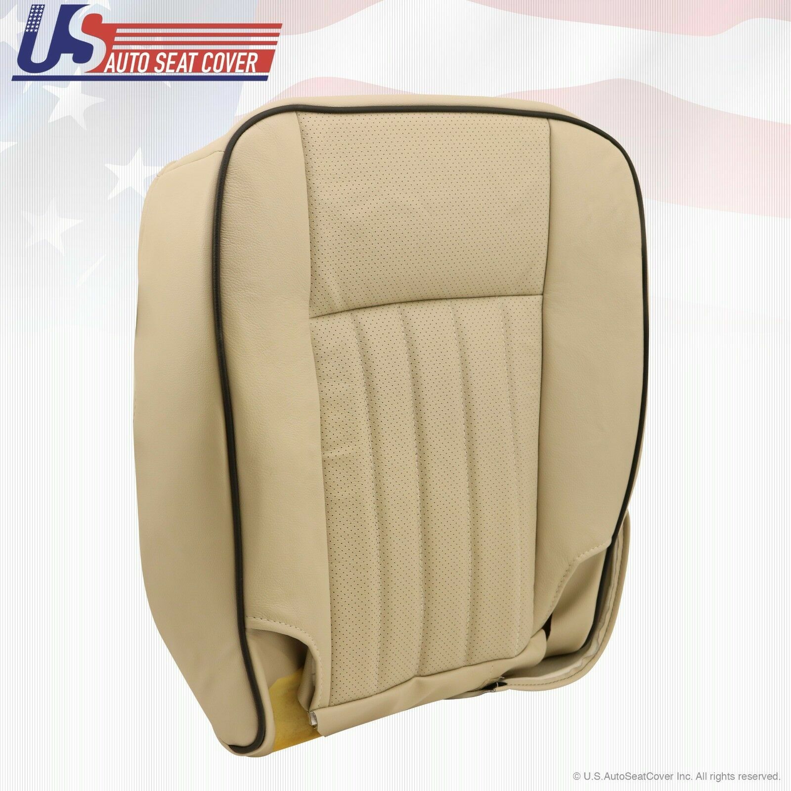 2006 Lincoln Navigator Passenger Bottom Perforated Leather Seat Cover Camel Tan