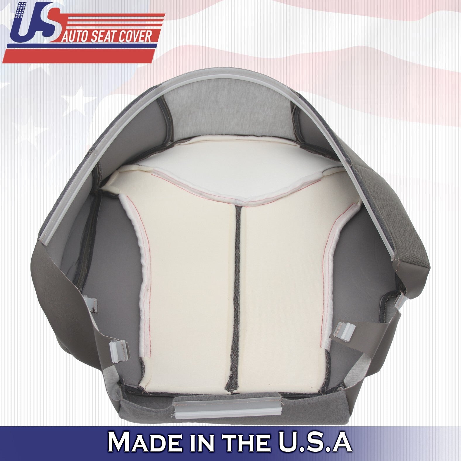1999 2000 2001 2002 For GMC Yukon Driver &Passenger Bottom Cloth Seat Cover Gray