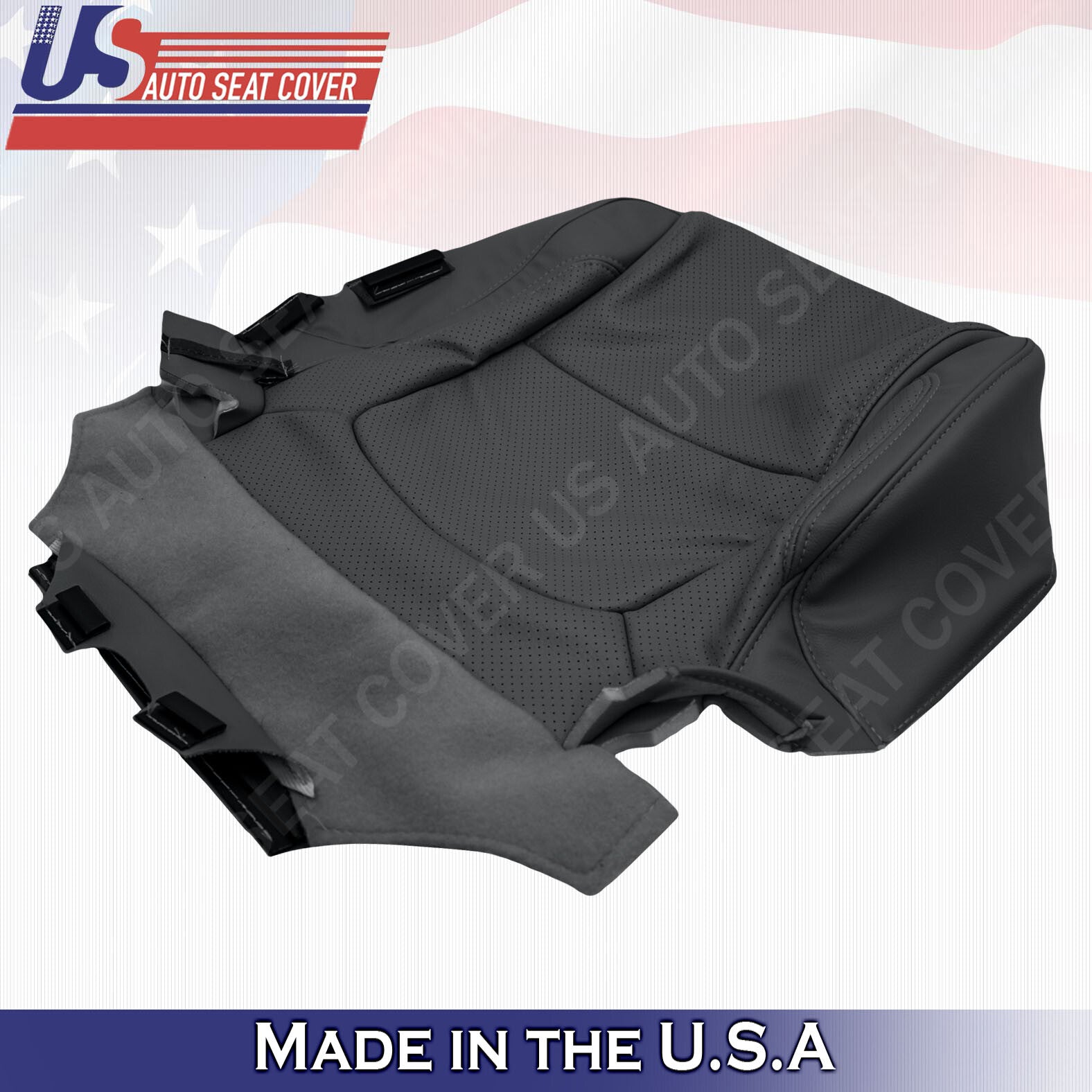 Front DRIVER Bottom Leather Perf. Seat Cover Black 2011 to 2015 Ford Explorer