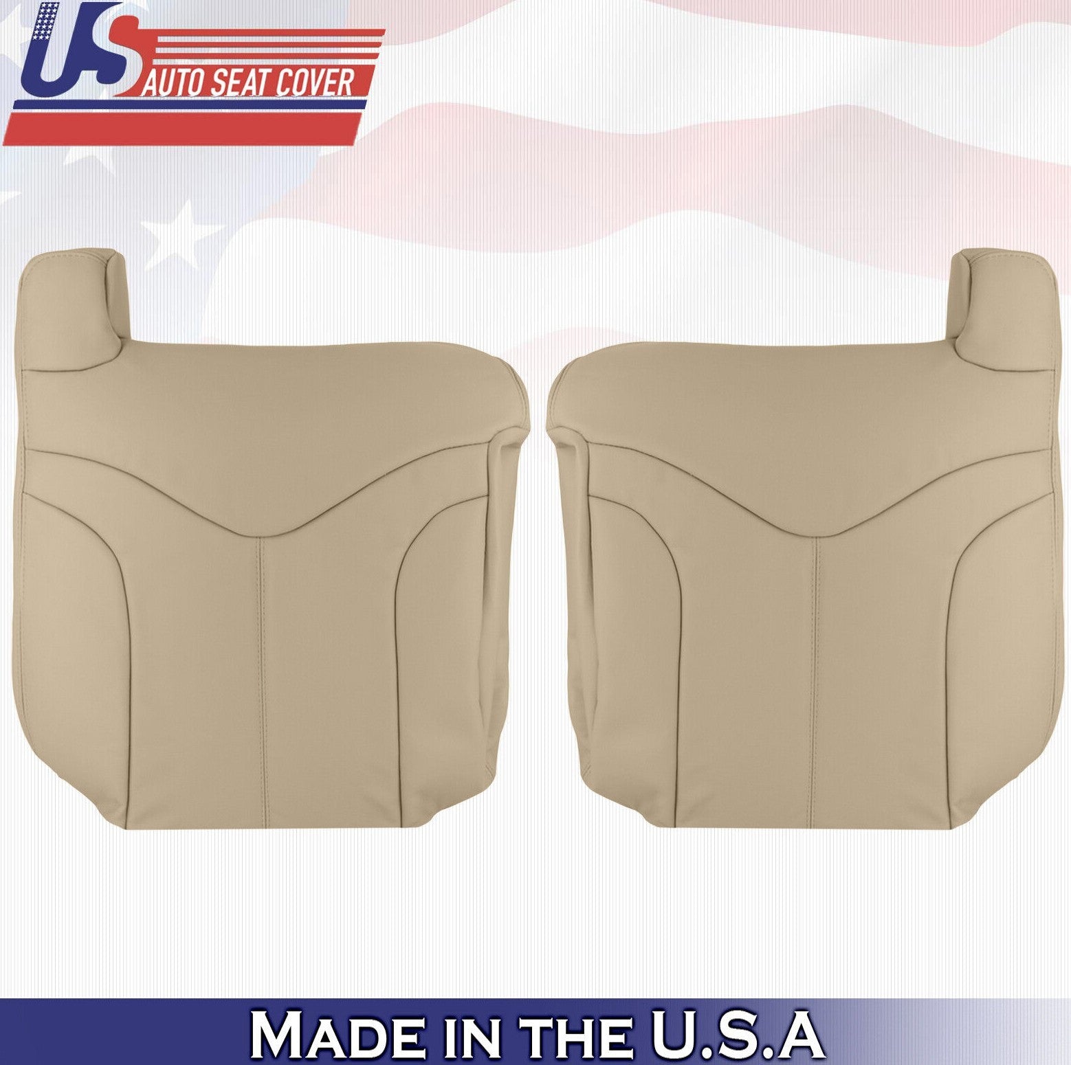 2001 2002 For GMC Yukon XL SLT SLE Driver & Passenger 2x Top Leather Covers Tan