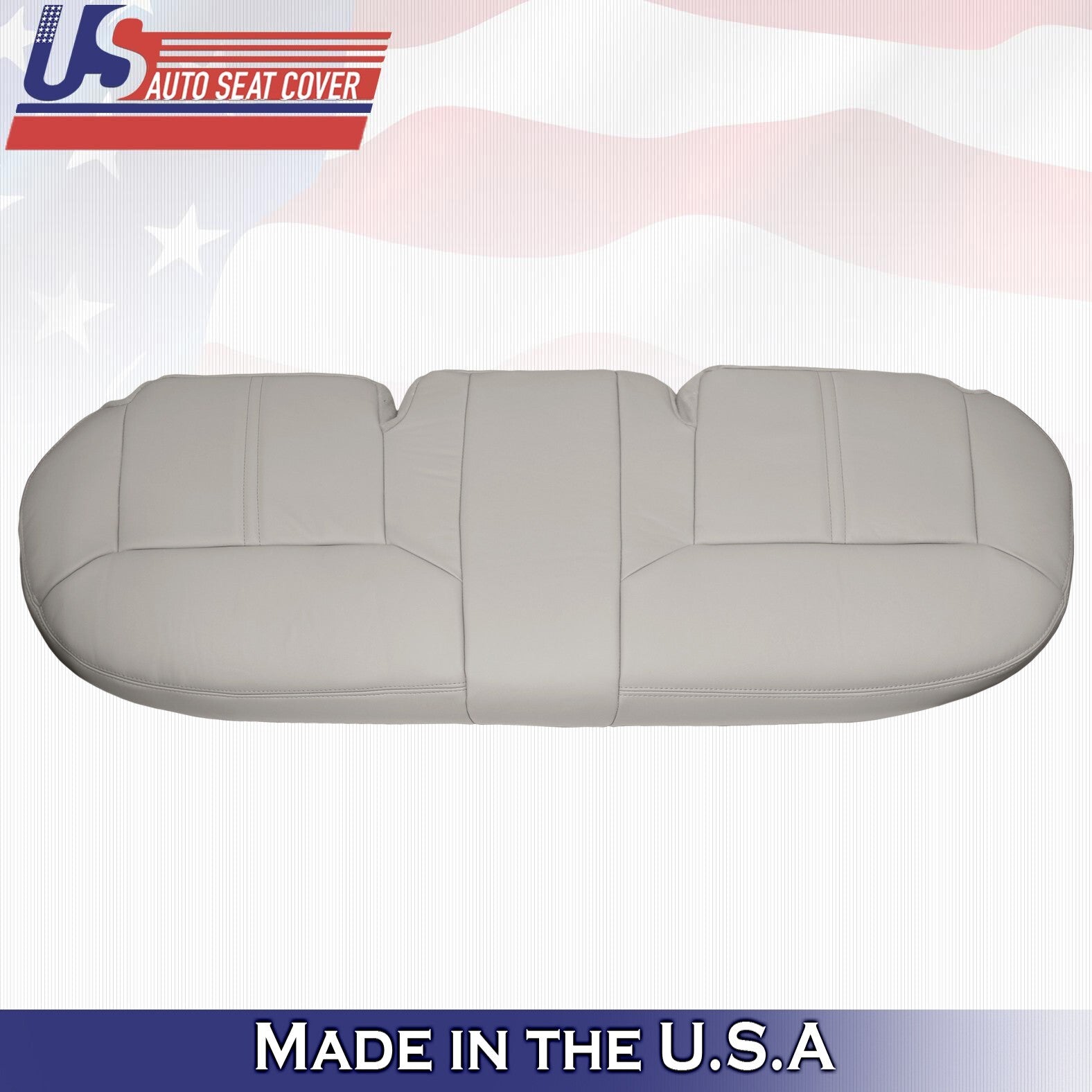 2003 to 2011 For Lincoln Town Car Rear Bench Bottom Leather Cover Stone Gray