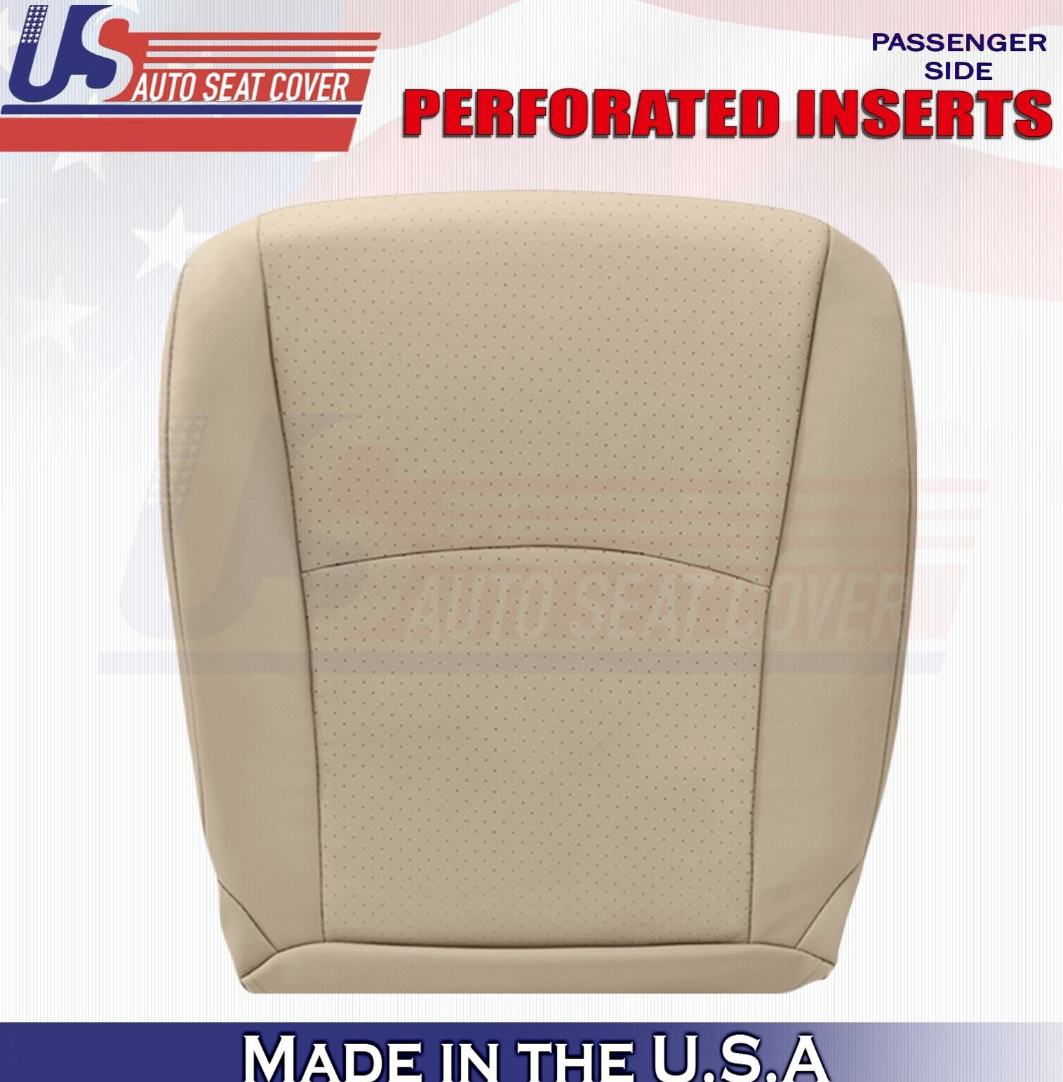 2008 2009 For Toyota Highlander Passenger Bottom Perf Leather Seat Cover Tan
