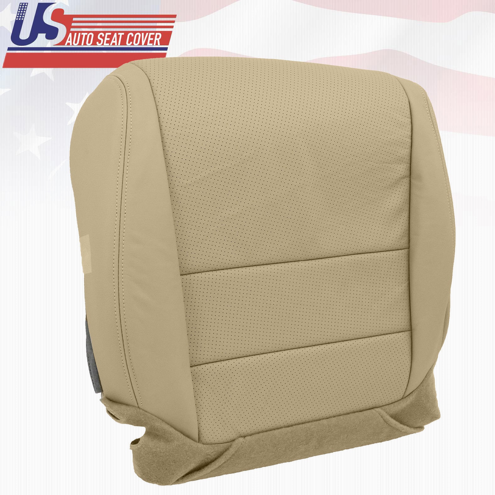 Fits 2005 Acura TL Driver Bottom Replacement Seat Cover Perforated Leather Tan