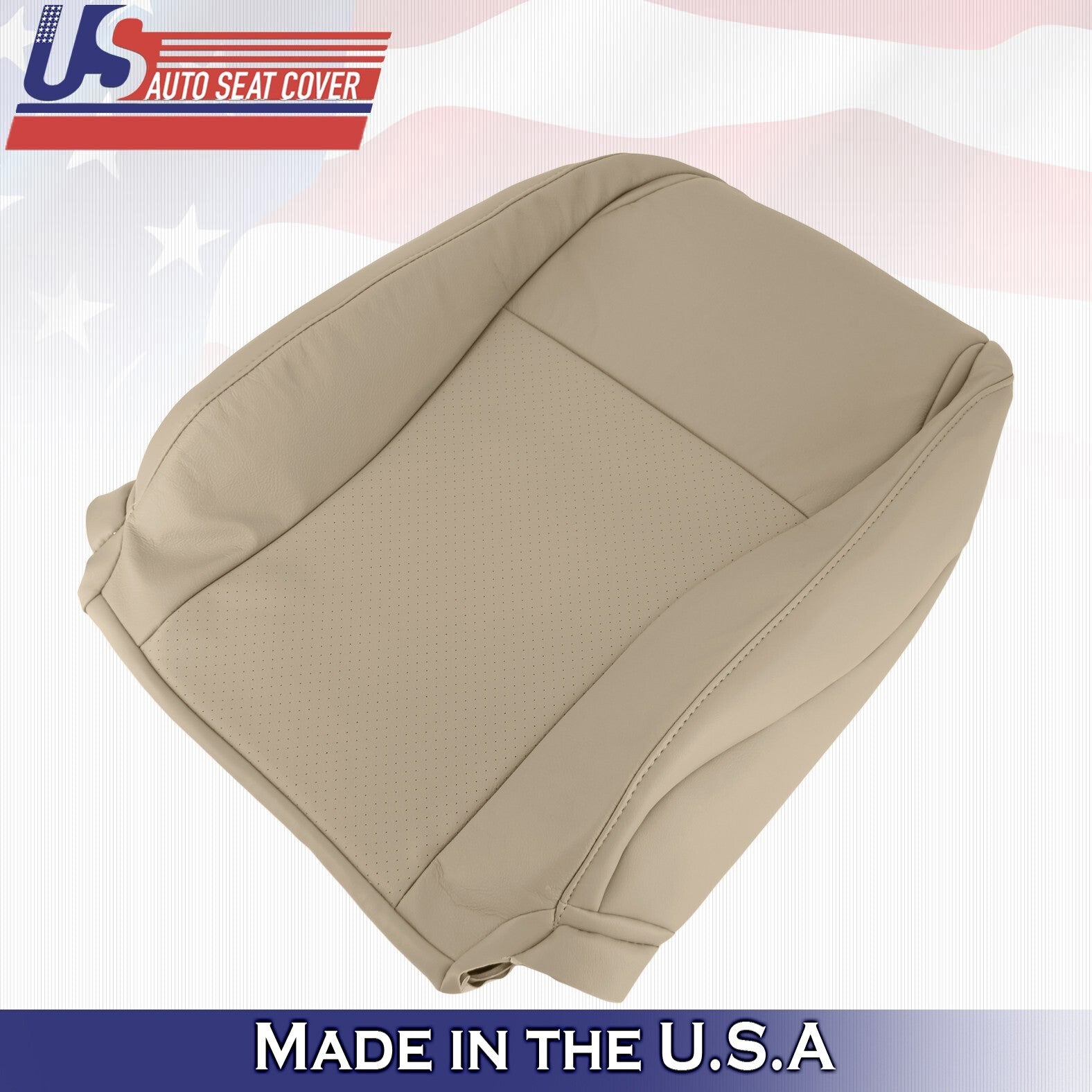 2012 2013 For Toyota Highlander 2x Top & 2x Bottom Perf Leather Seat Covers Tan