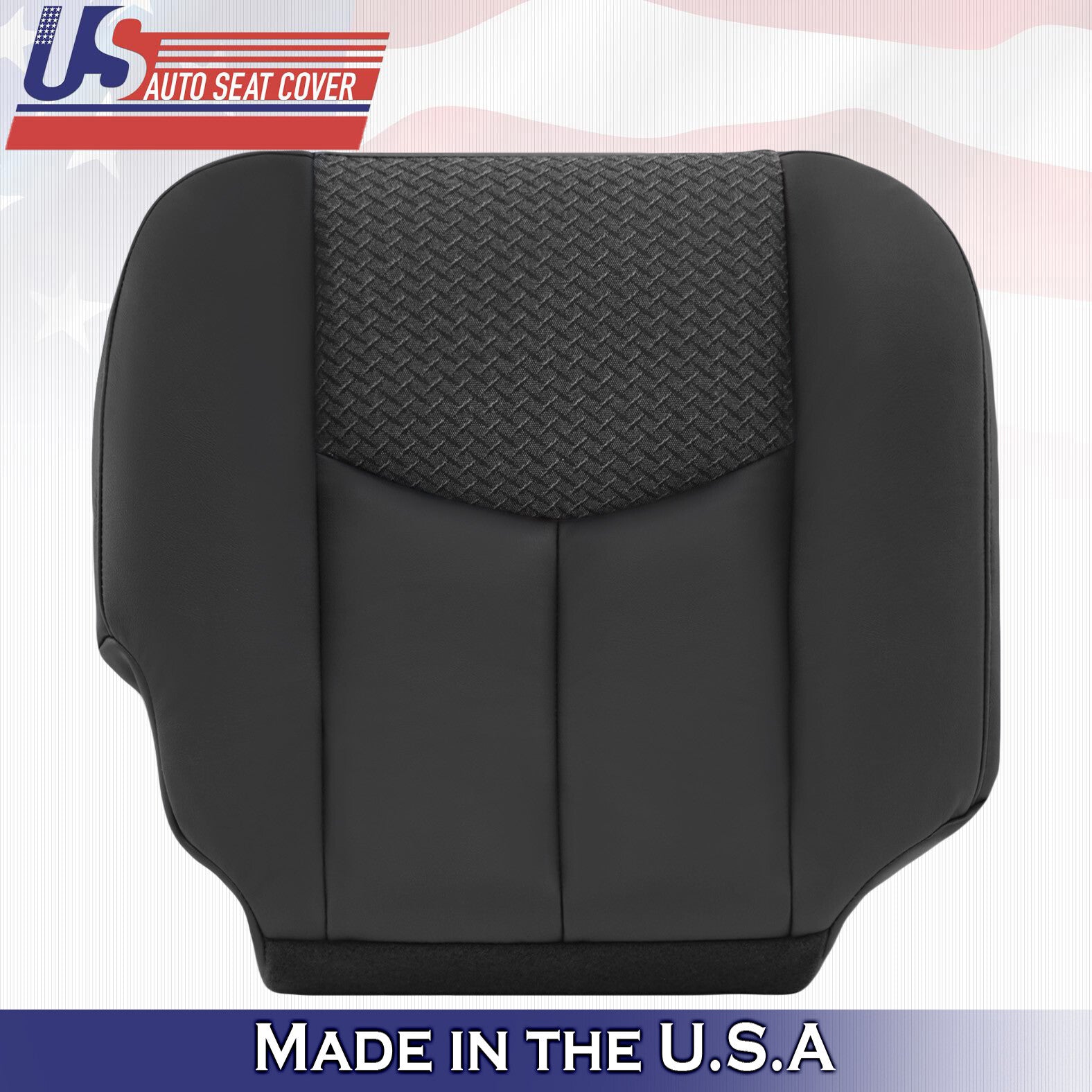 2003 2004 Chevy Avalanche PASSENGER Bottom Leather-Cloth Seat Cover "Dark Gray"