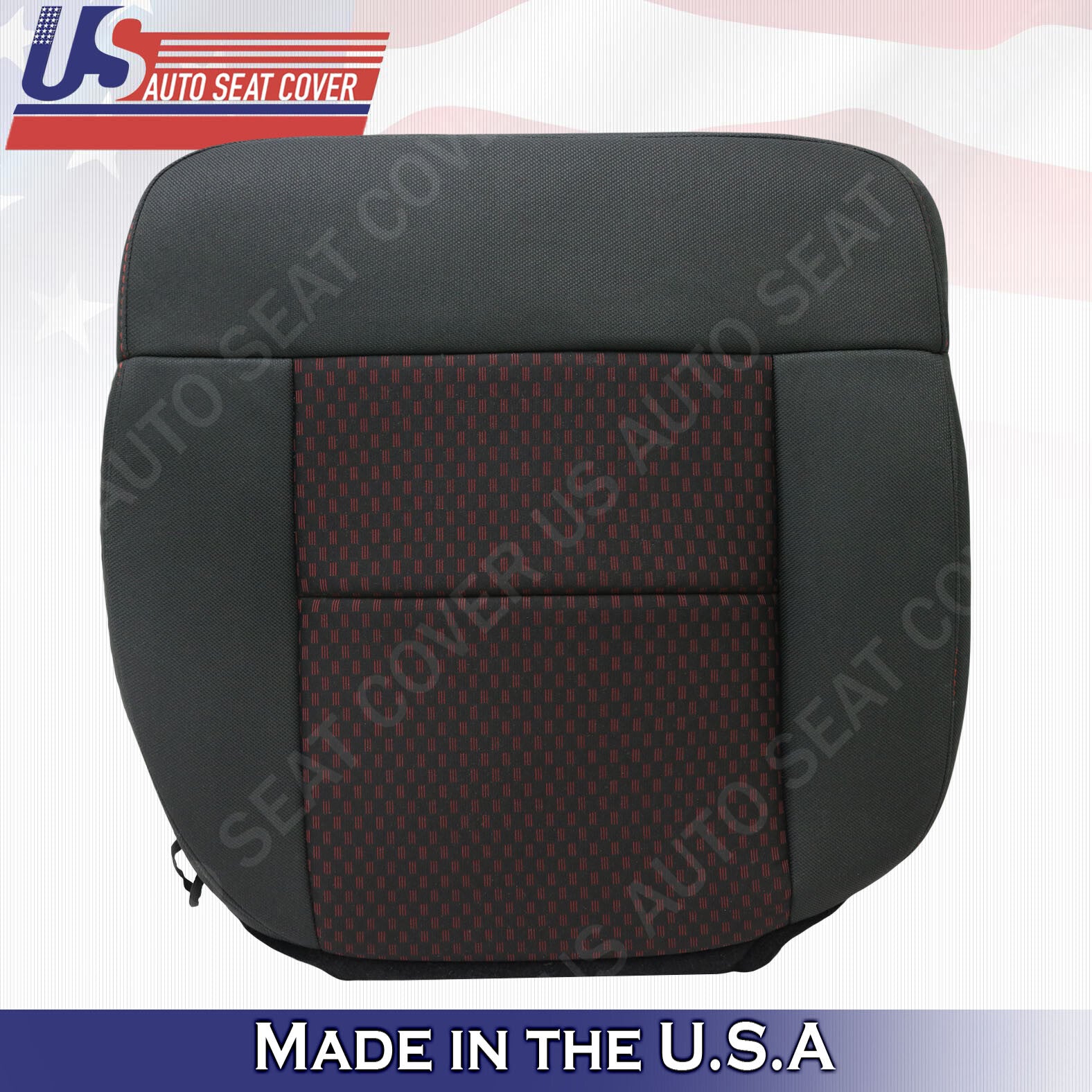2007 2008 Ford F150 STX Sport PASSENGER Bottom Cloth Seat Cover 2tone Black Red