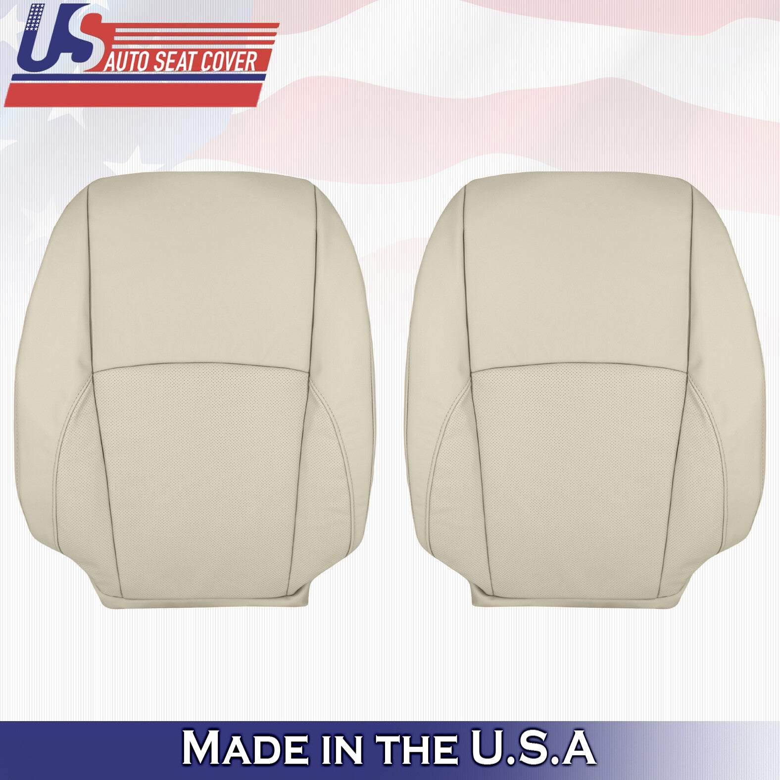 2010 to 2012 For Lexus ES350 Driver Passenger Top Leather Seat Covers Light Tan