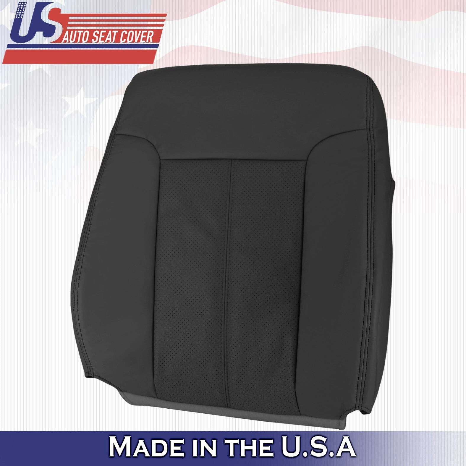 2015 2016 For Ford F450 F550 Lariat Driver Top & Bottom Leather Seat Covers BLK