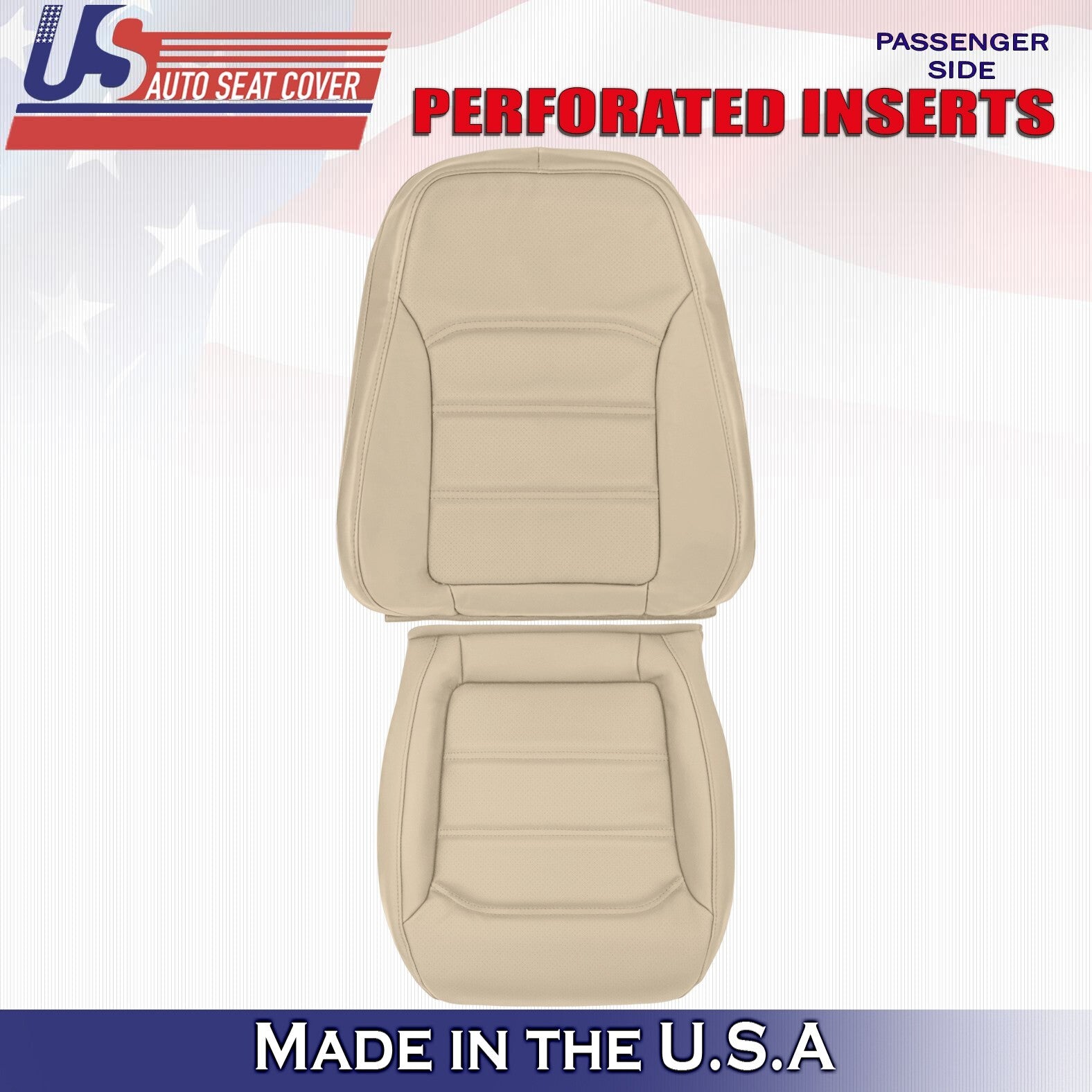 2012 to 2020 Fits Volkswagen Passat Passenger Bottom &Top Leather Seat Cover Tan
