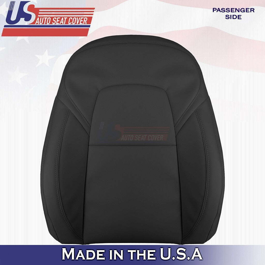 2020 to 2024 For Tesla Model Y Passenger Bottom & Top Vinyl Seat Cover Black