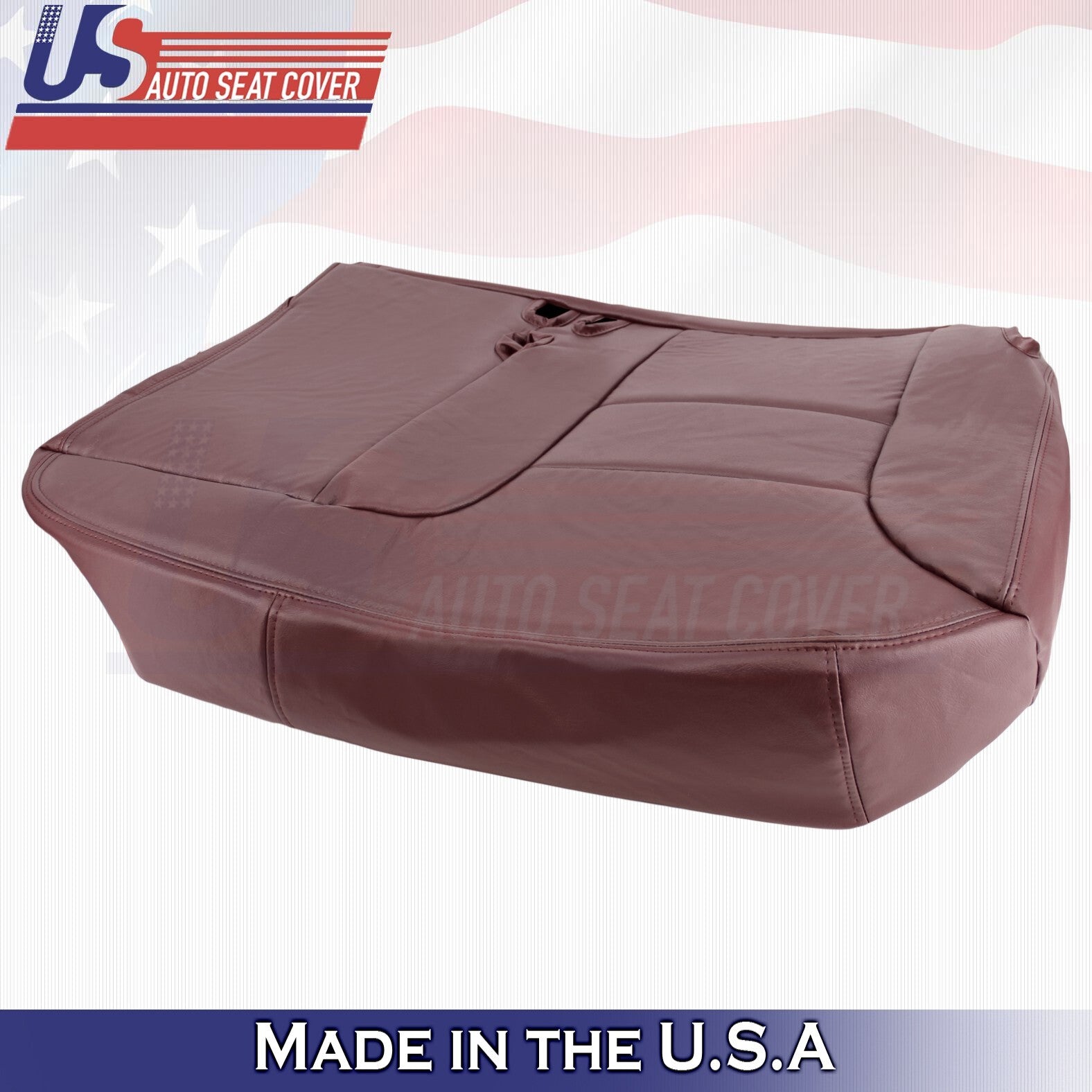 1995 to 2000 For Chevy Silverado 2500 Driver Passenger Bottom Leather Covers Red