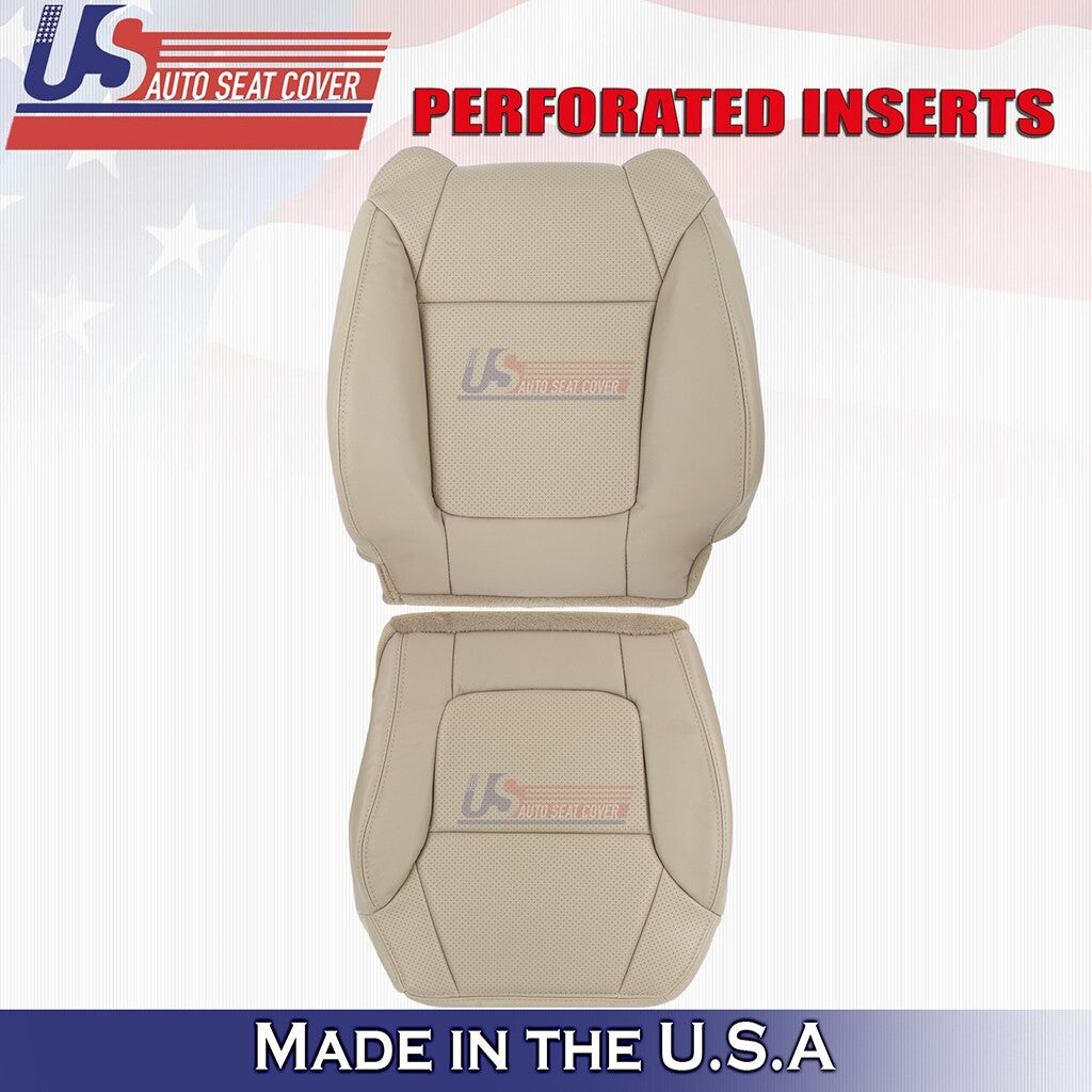 2001 to 2003 For Acura CL Type-S Driver Top&Bottom Leather Vinyl Perf Cover Tan