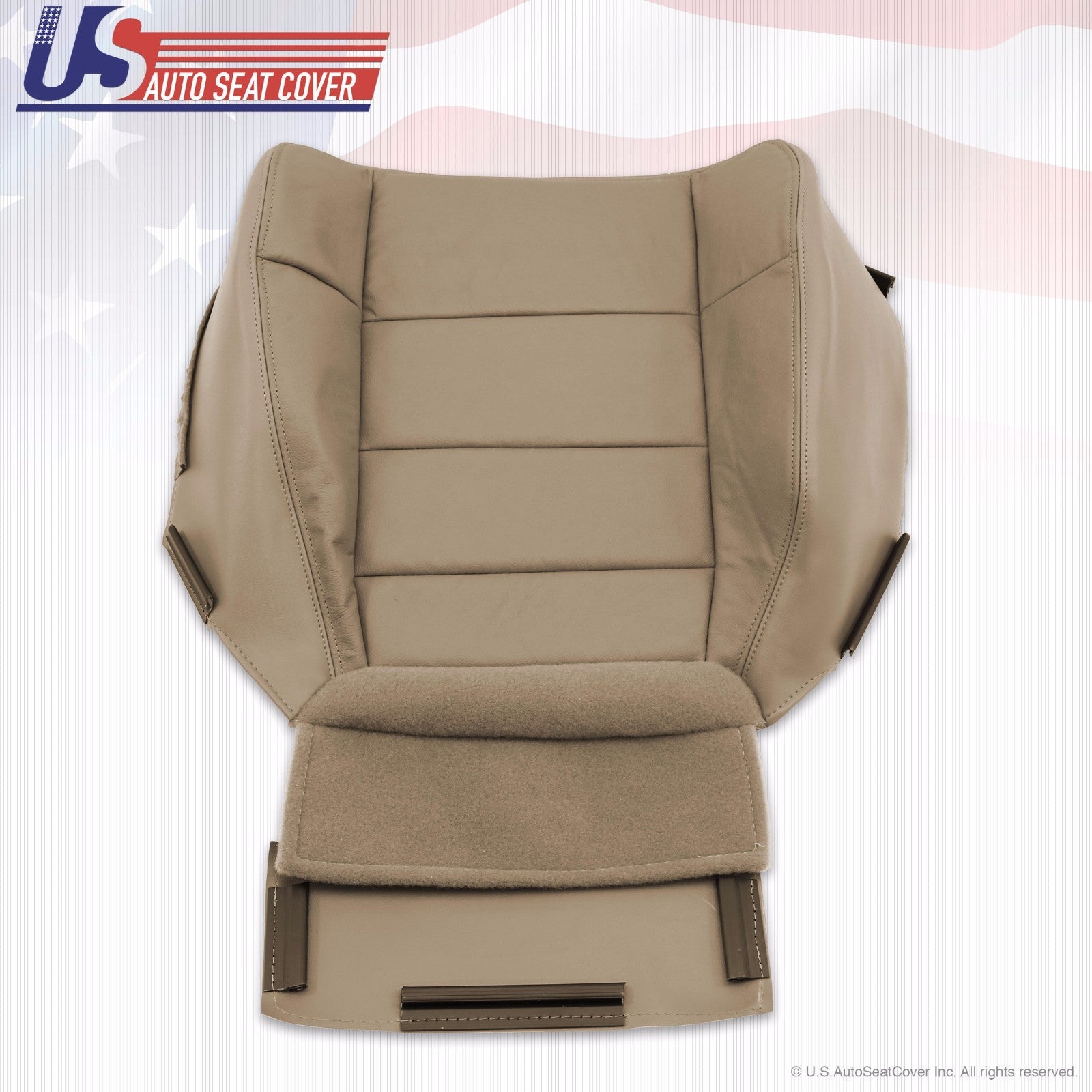 2003 Ford F-150 Lariat Super Crew Driver Bottom Leather Seat Cover-Parchment Tan