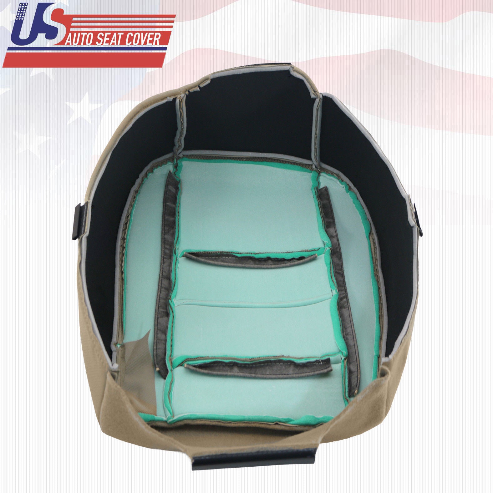 2003 2004 2005 Ford F250 F350 Driver Top & Bottom Cloth Seat Cover Pebble Tan