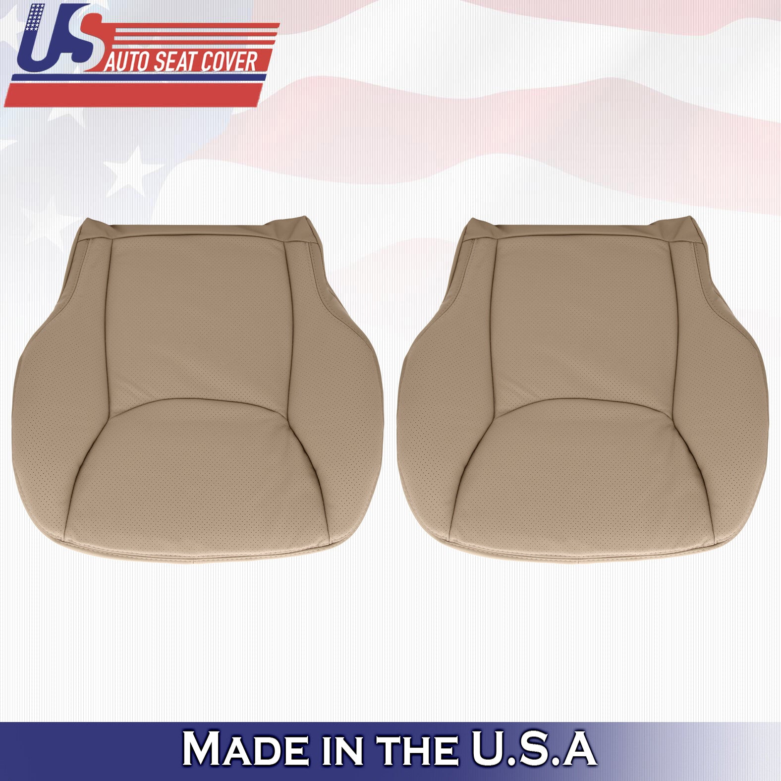 2000 to 2002 Mercedes Benz S Class Driver & Passenger Bottom Leather Covers Tan
