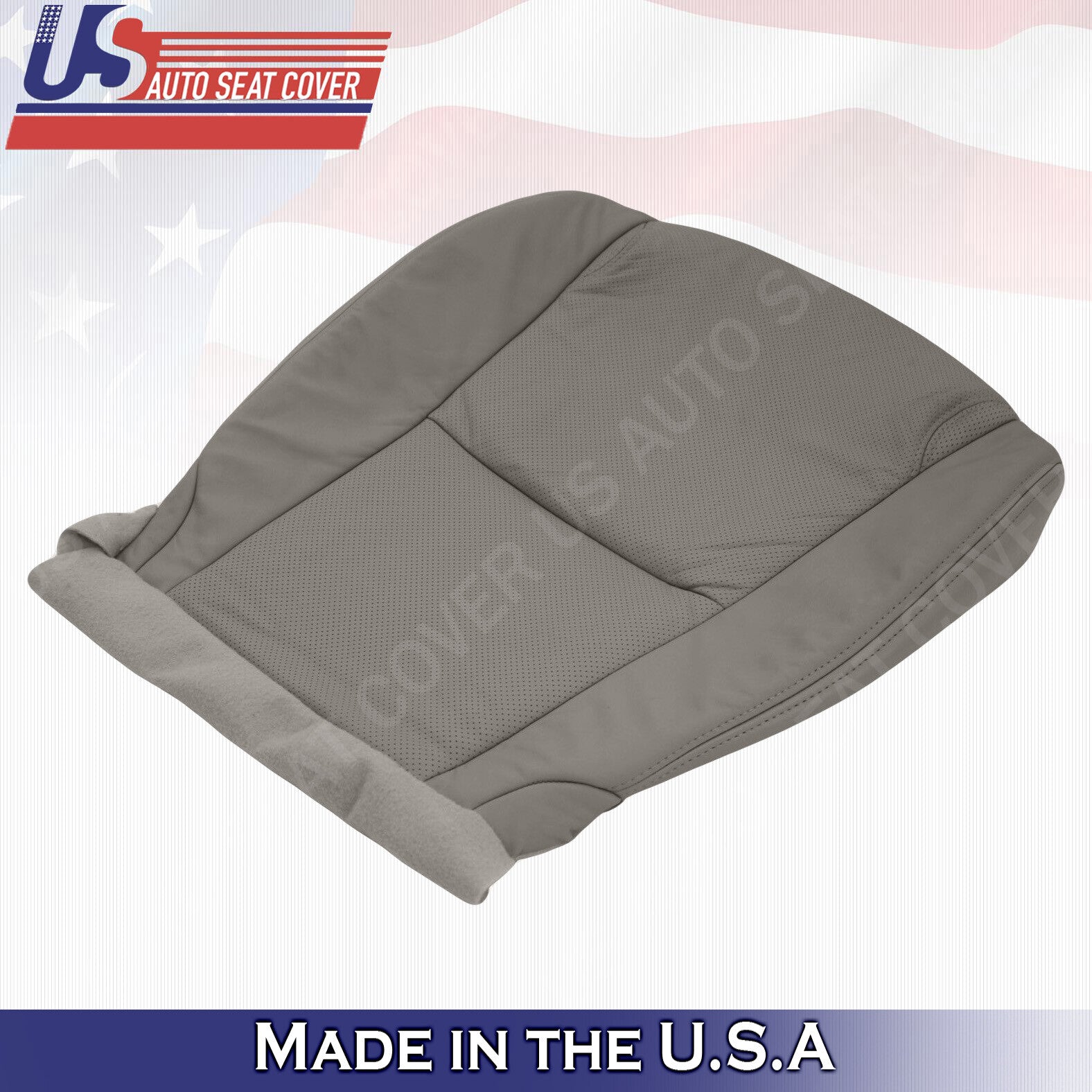 Fits 2006 to 2011 Lexus GS350 Driver Bottom Leather Perforated Seat Cover GRAY